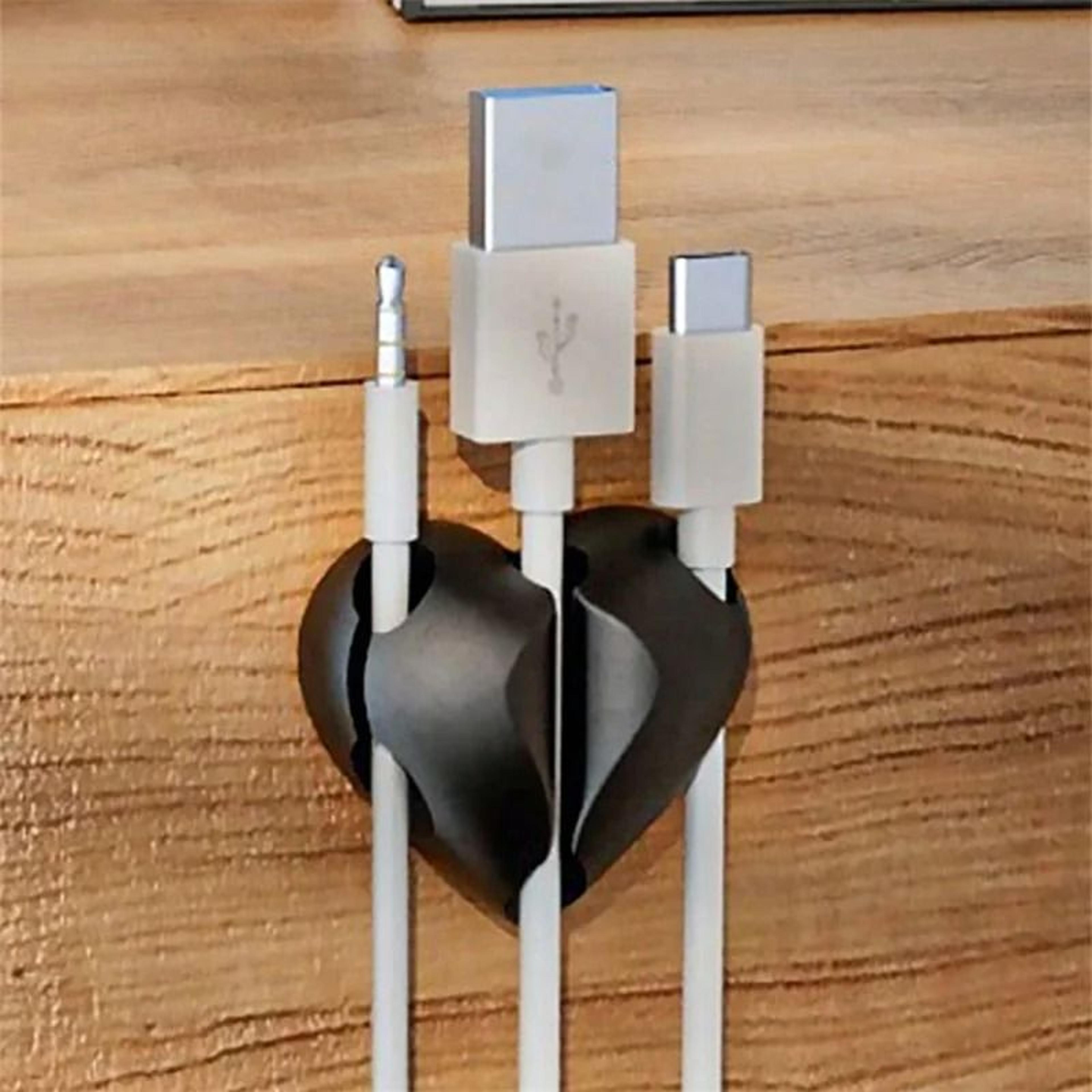 2Piece HeartShaped Mini Cable Winder Set  Decorative USB Charging Cable Clips  Desk Tidy Organizers 2