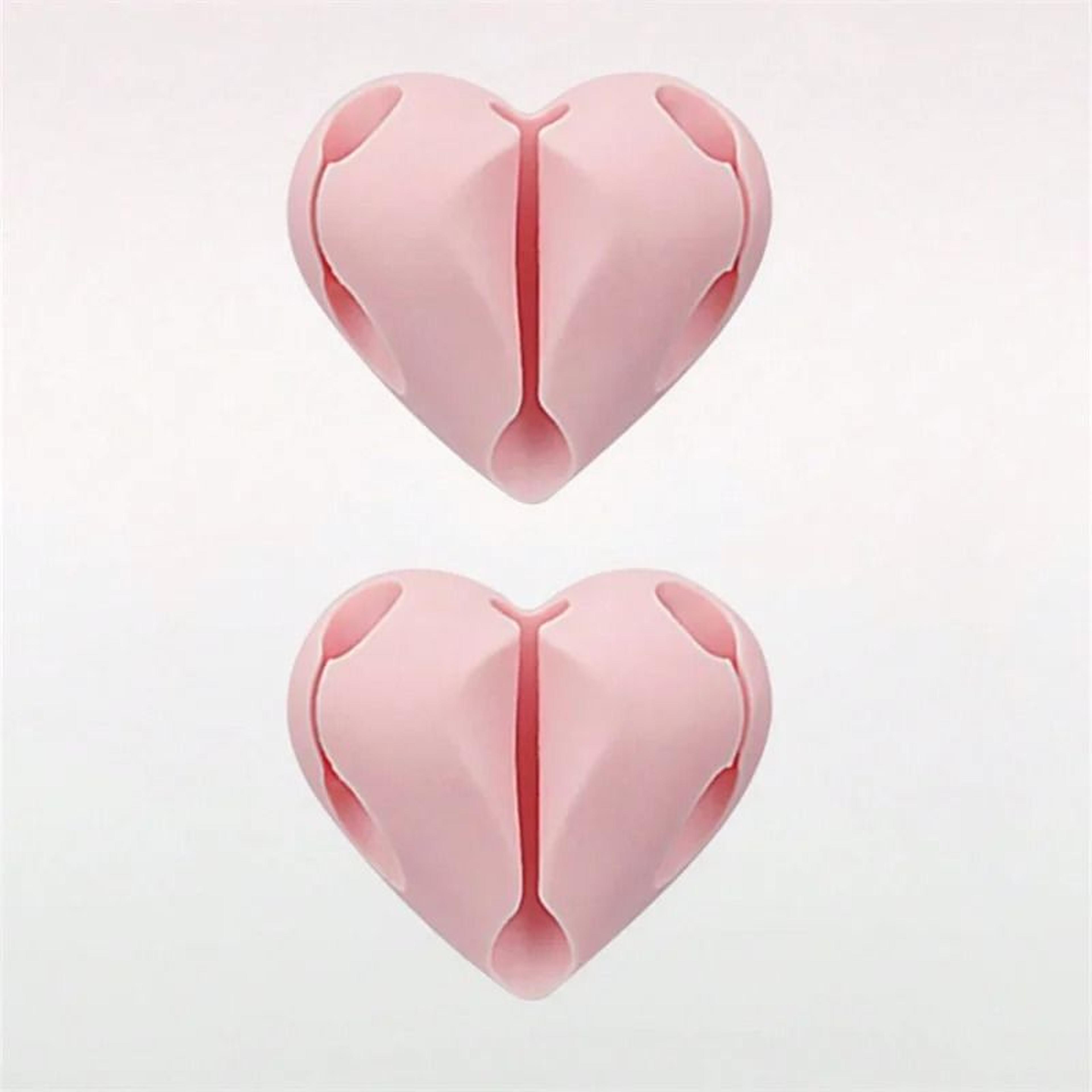 2Piece HeartShaped Mini Cable Winder Set  Decorative USB Charging Cable Clips  Desk Tidy Organizers 8