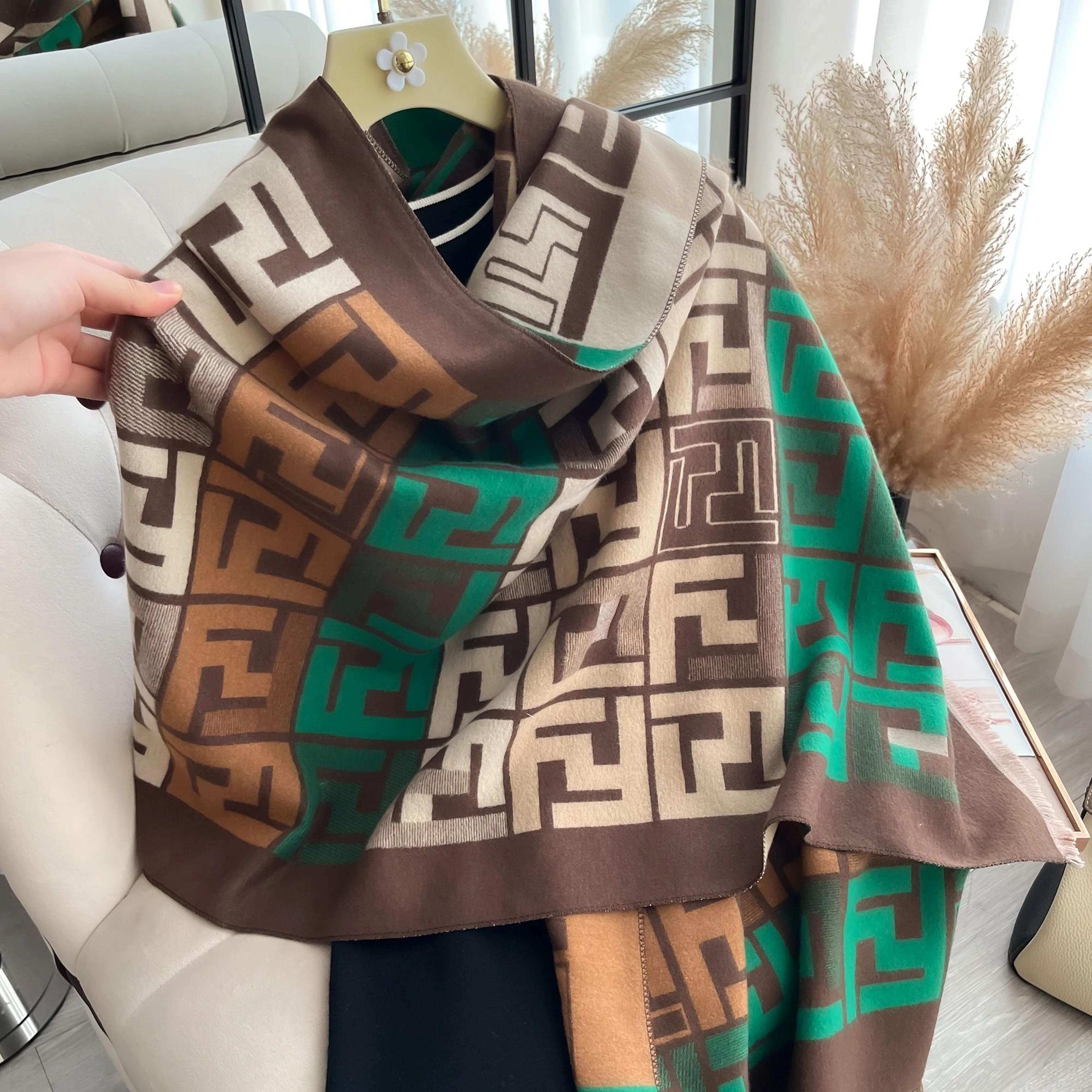 Luxury TwoSided Print Scarf  Soft Warm Pashmina  Coldproof Winter Blanket Shawl 6