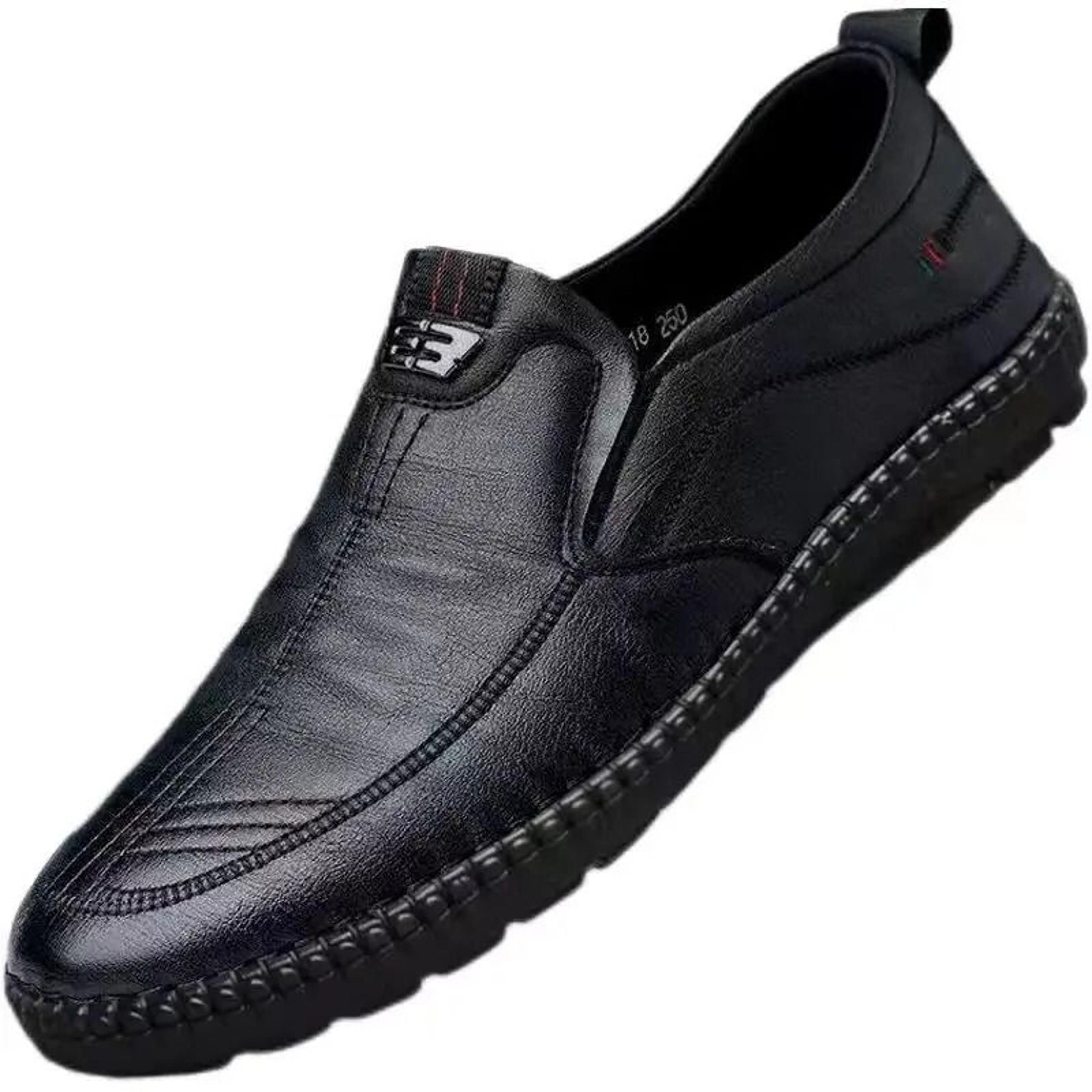 Mens PU Leather NonSlip Walking Loafers 1
