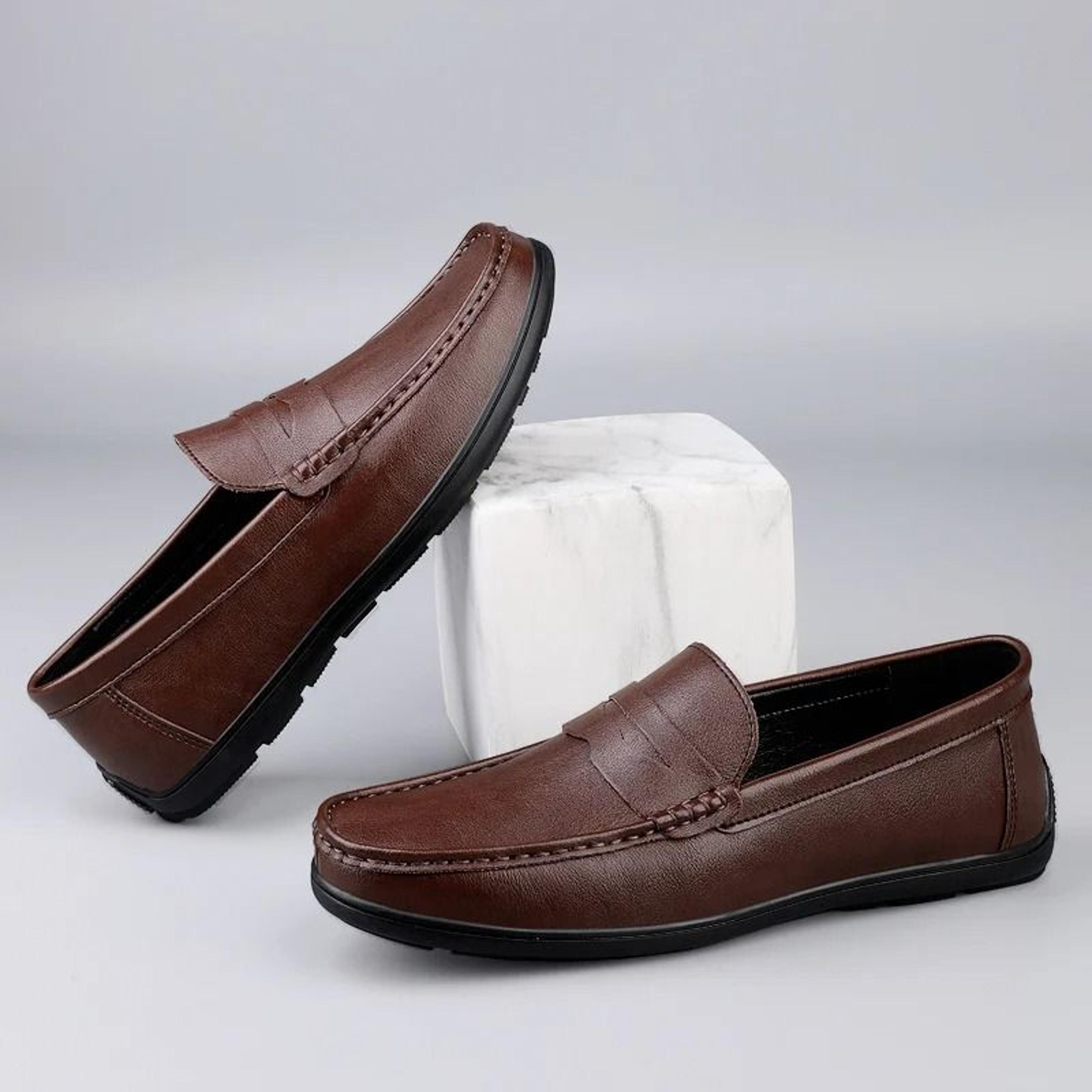 Mens Genuine Leather Luxury Dress Loafers 1