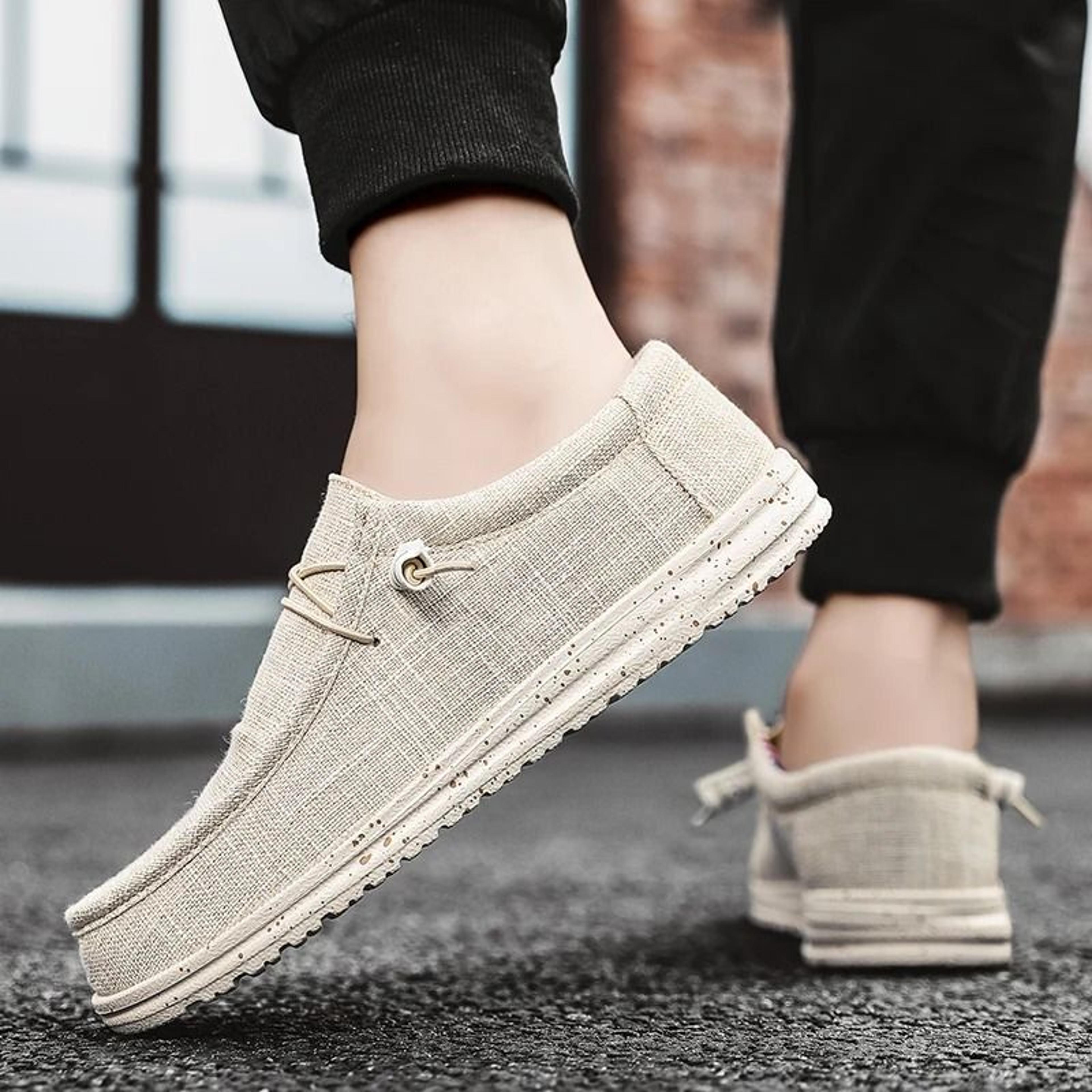 Mens Casual Canvas Breathable Loafers 1