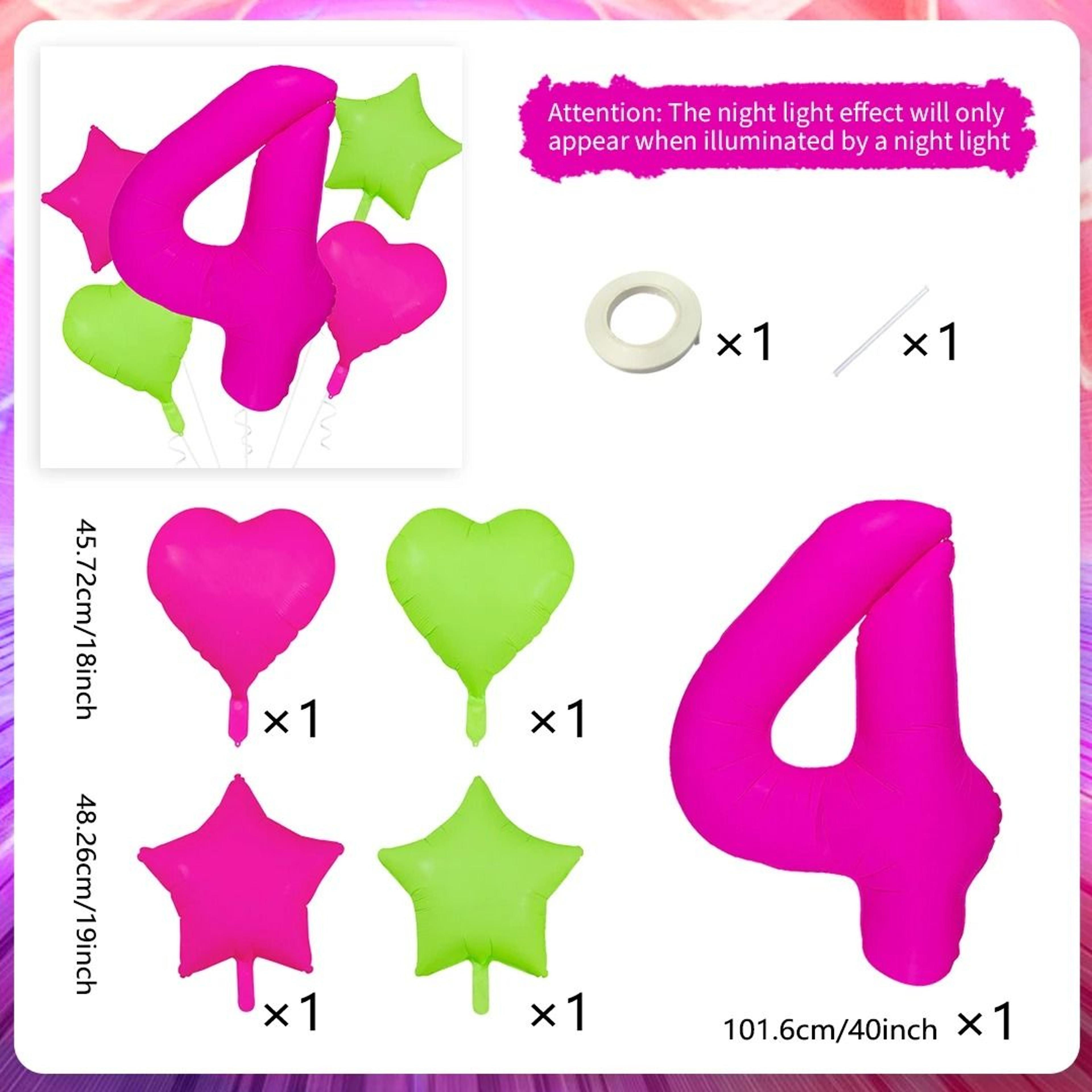 Neon Fluorescent Digital Balloon Set 10
