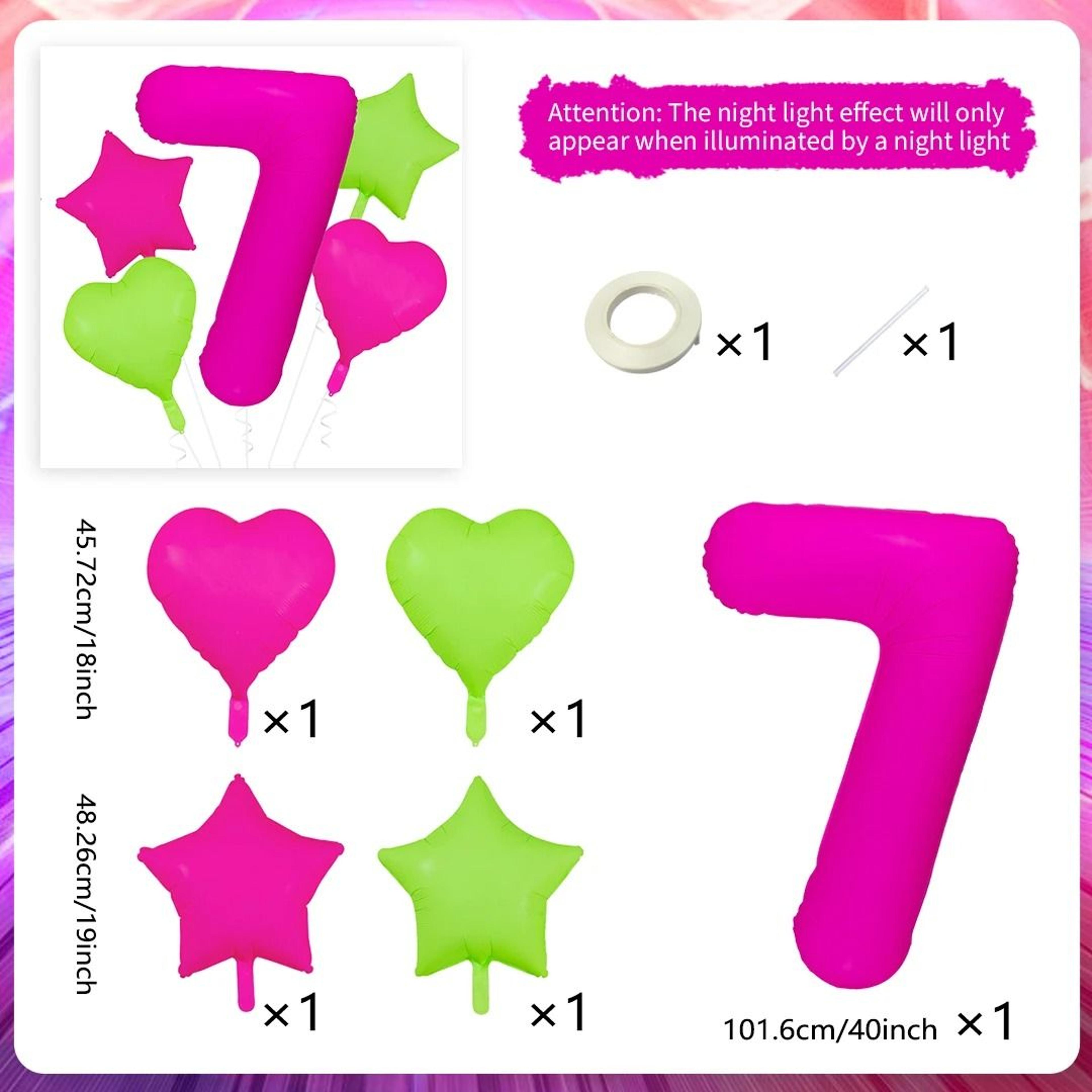 Neon Fluorescent Digital Balloon Set 12