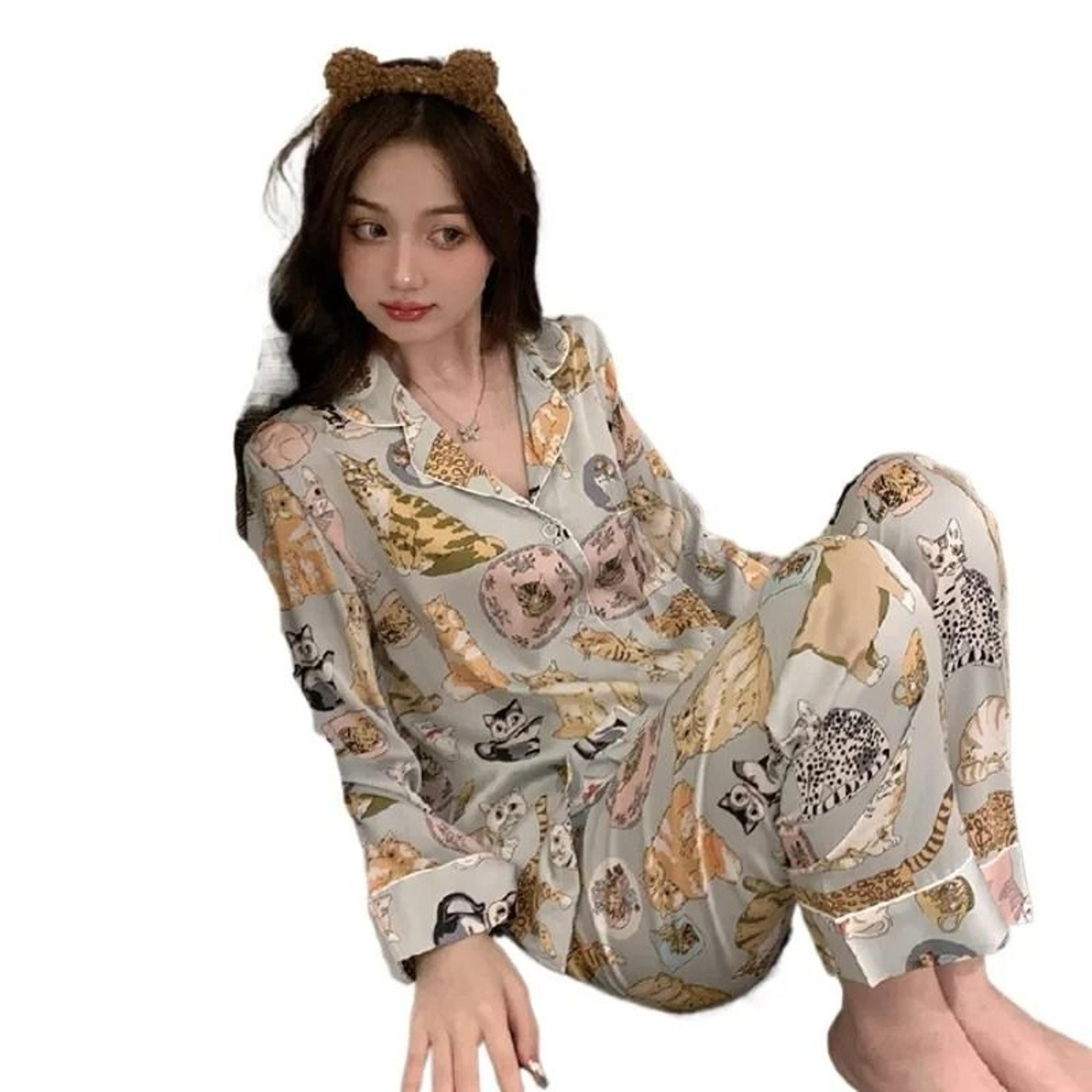 Cartoon Long Sleeve Pajama Set  Comfortable Autumn  Winter Loungewear 5