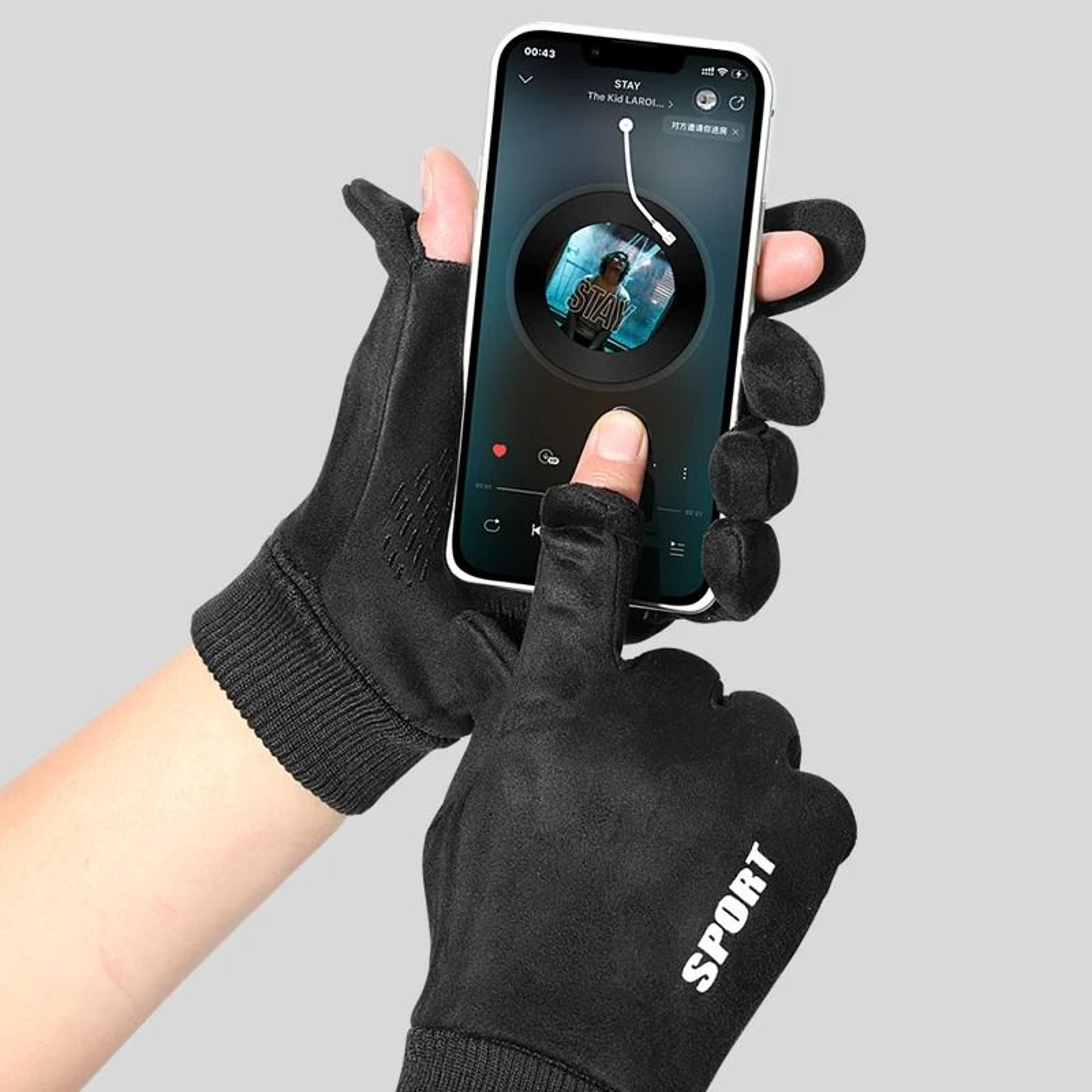 Winter Faux Suede Performance FlipTop Gloves 2