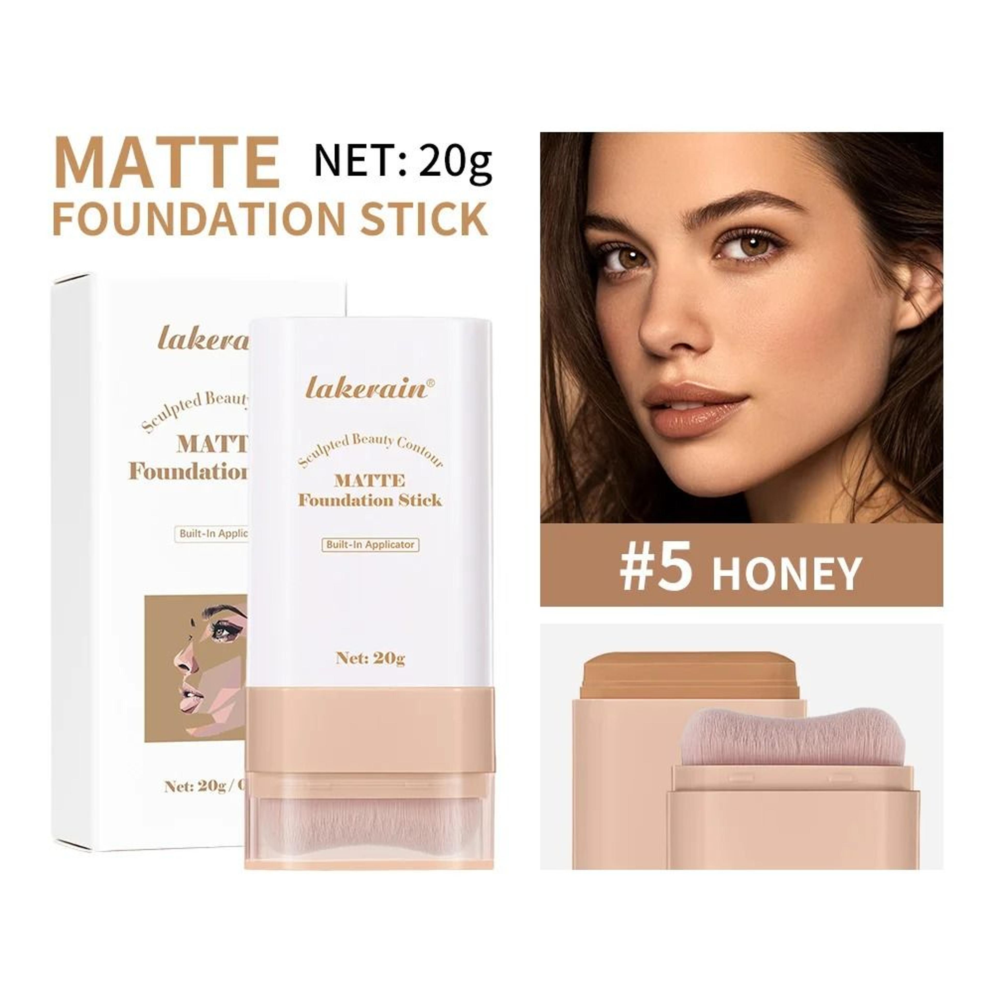 MultiUse Matte Skin Tint Foundation Stick With Integrated Brush 10
