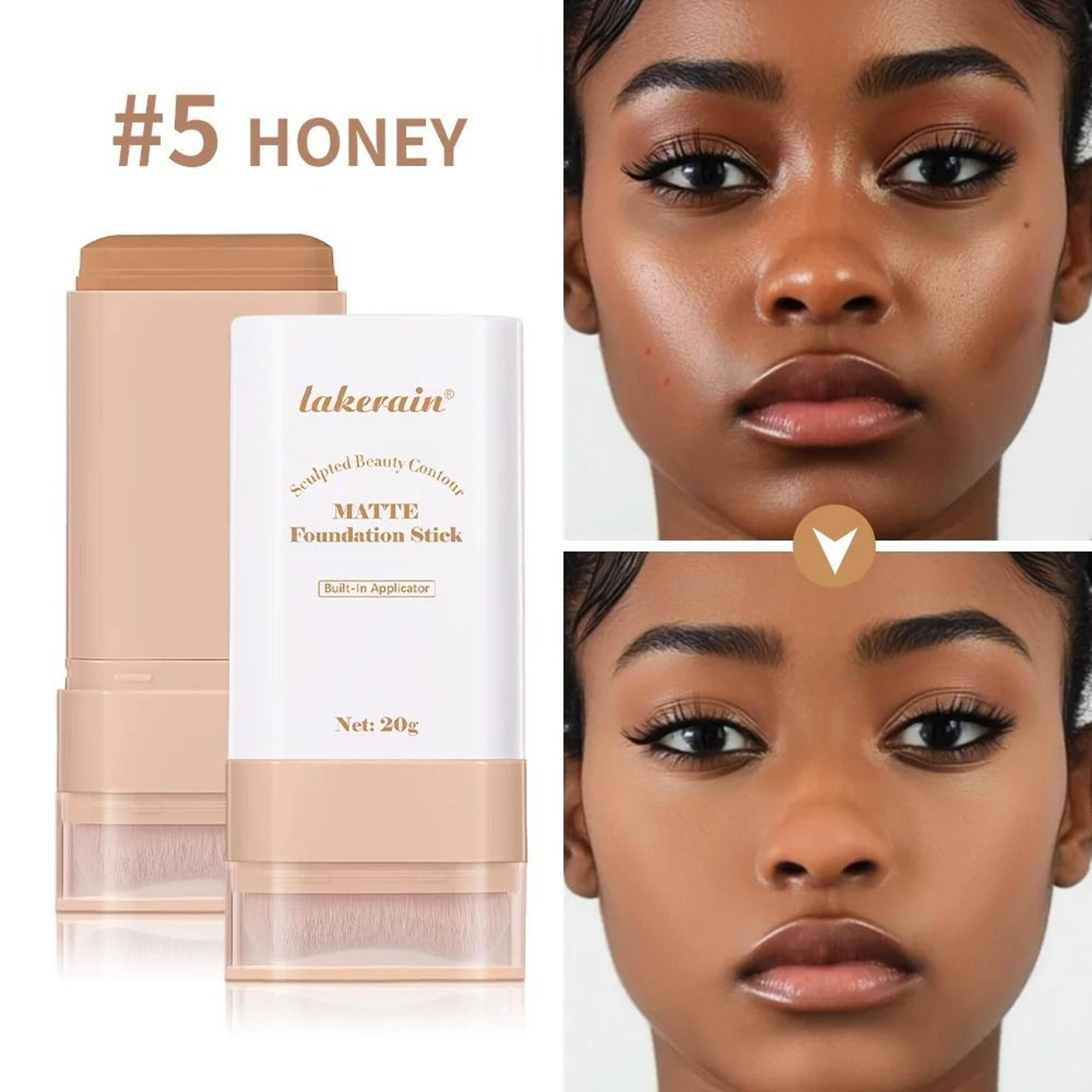 MultiUse Matte Skin Tint Foundation Stick With Integrated Brush 4