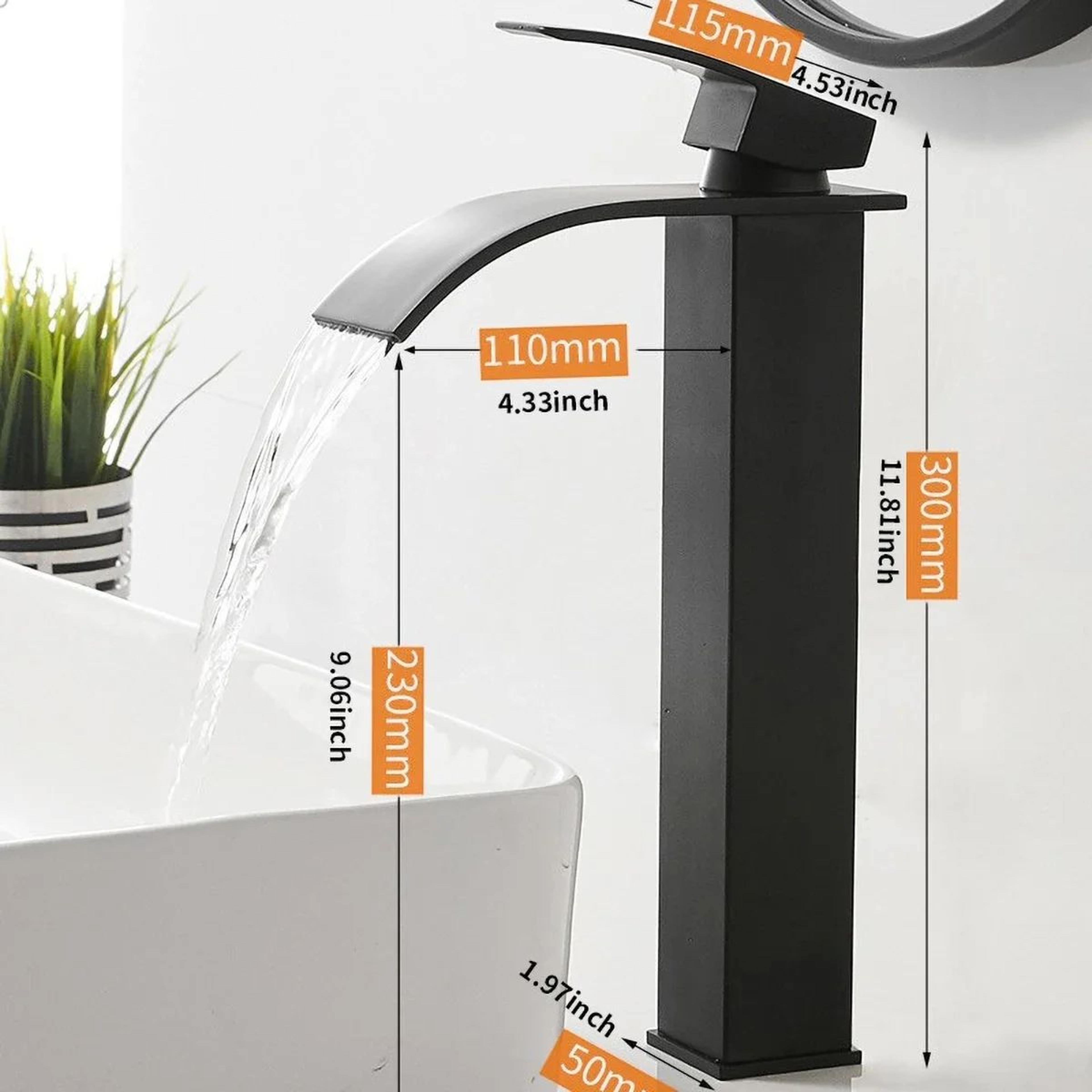 Waterfall Wash Basin Faucet With Hot And Cold Water Control 5
