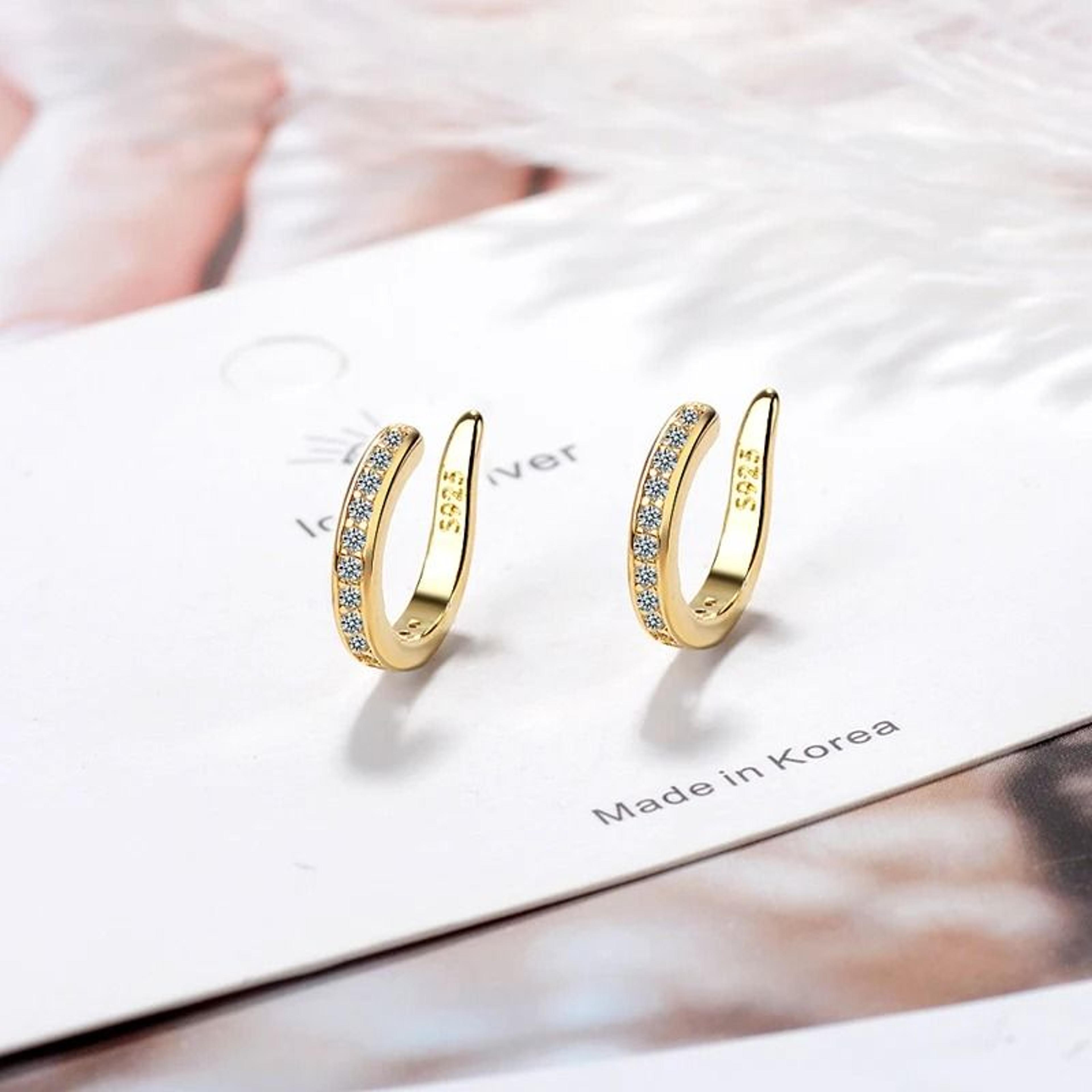 925 Sterling Silver Zircon CShape Ear Cuff 2