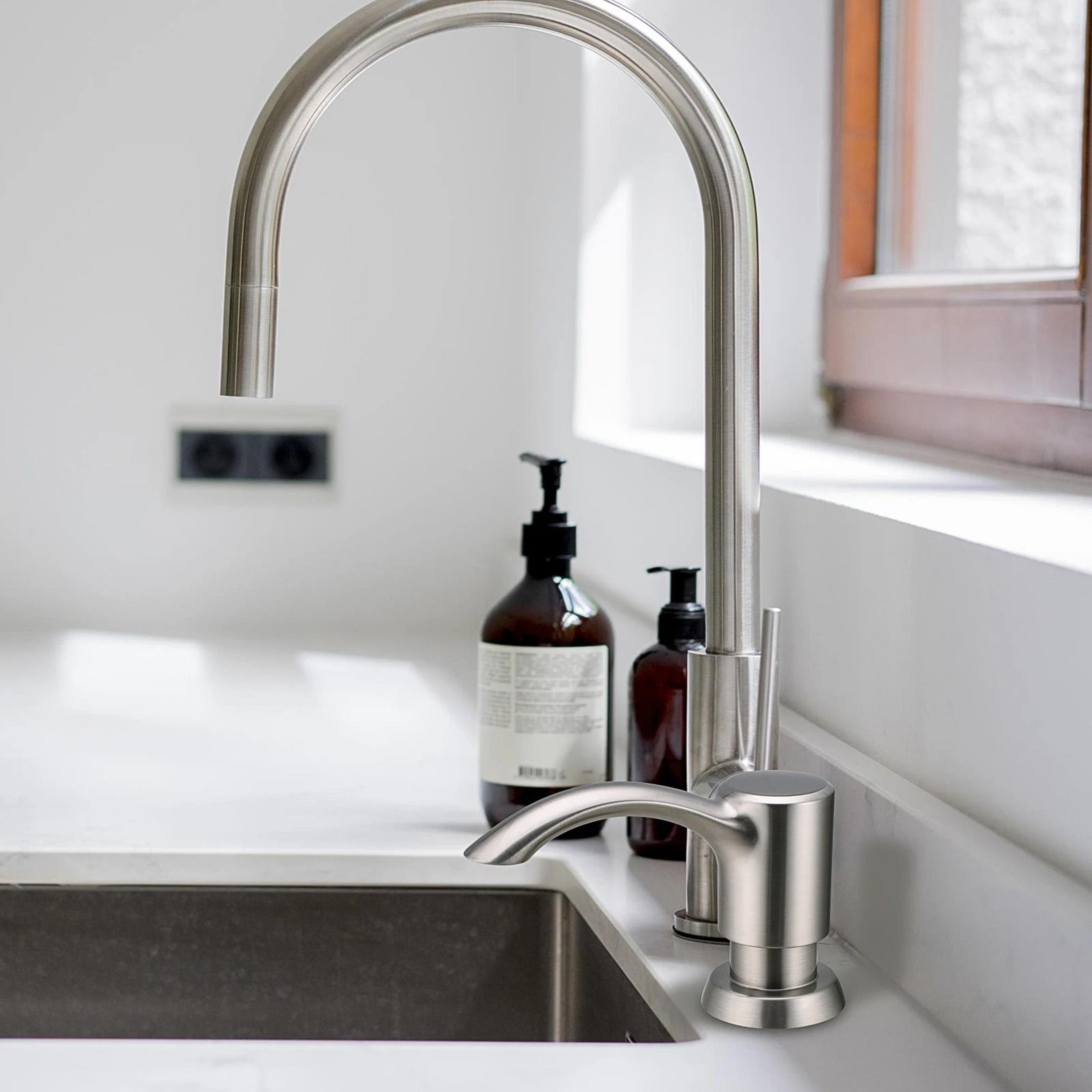 Sleek BuiltIn Kitchen Sink Soap Dispenser  360ml Modern Countertop Pump For Liquid Soap 2