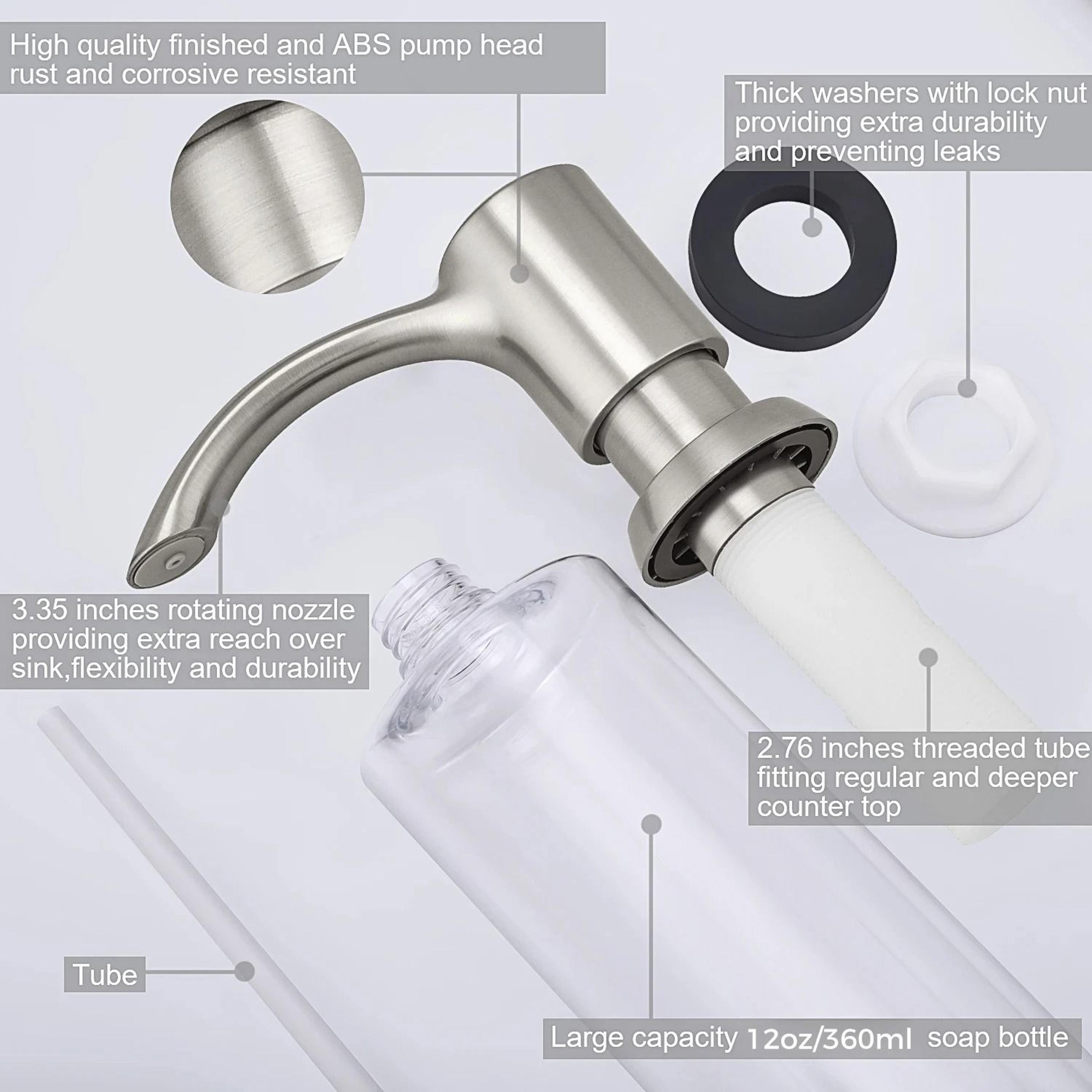 Sleek BuiltIn Kitchen Sink Soap Dispenser  360ml Modern Countertop Pump For Liquid Soap 3