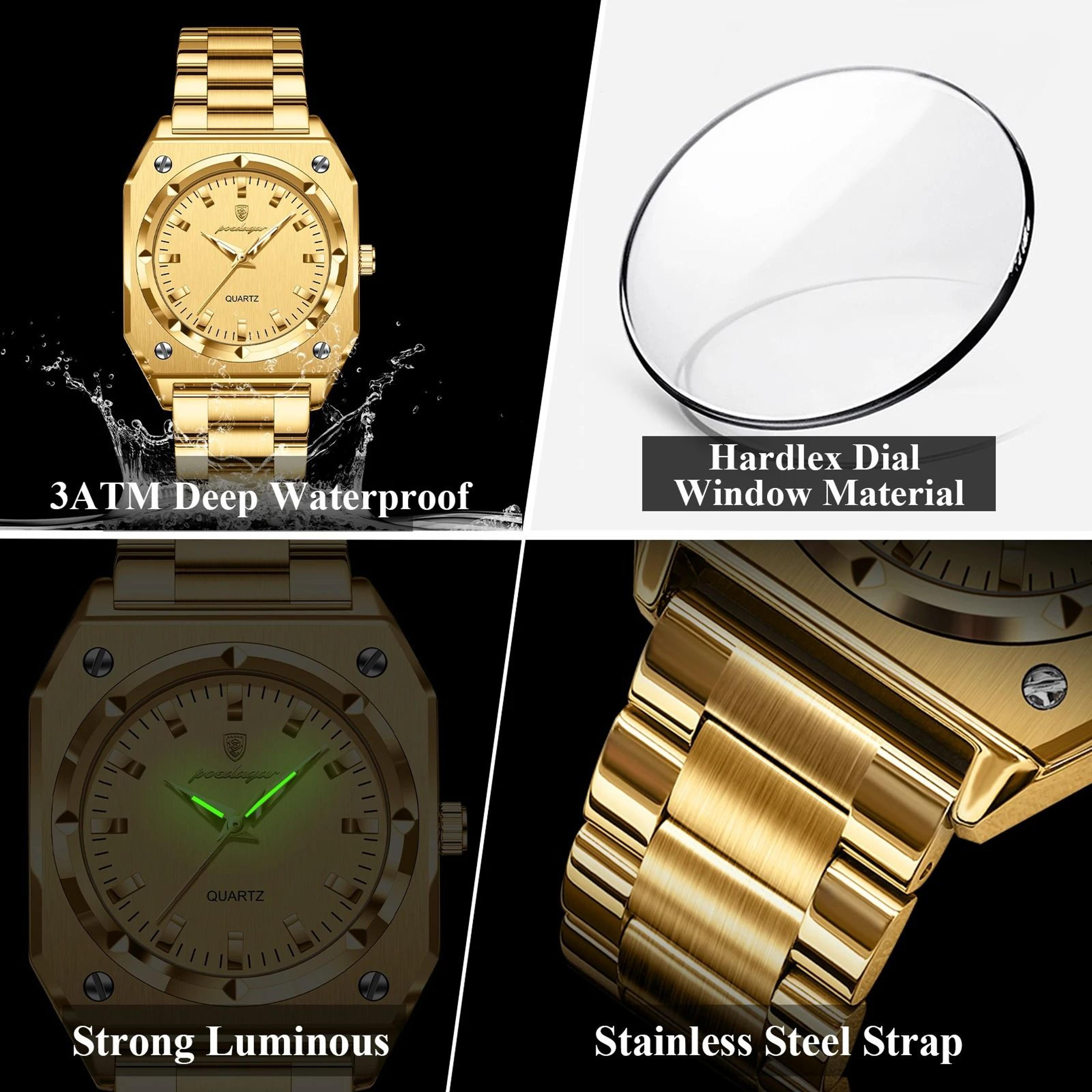 Elegant Square Luxury Quartz Watch  Waterproof Luminous Stainless Steel Timepiece For Women With Gi