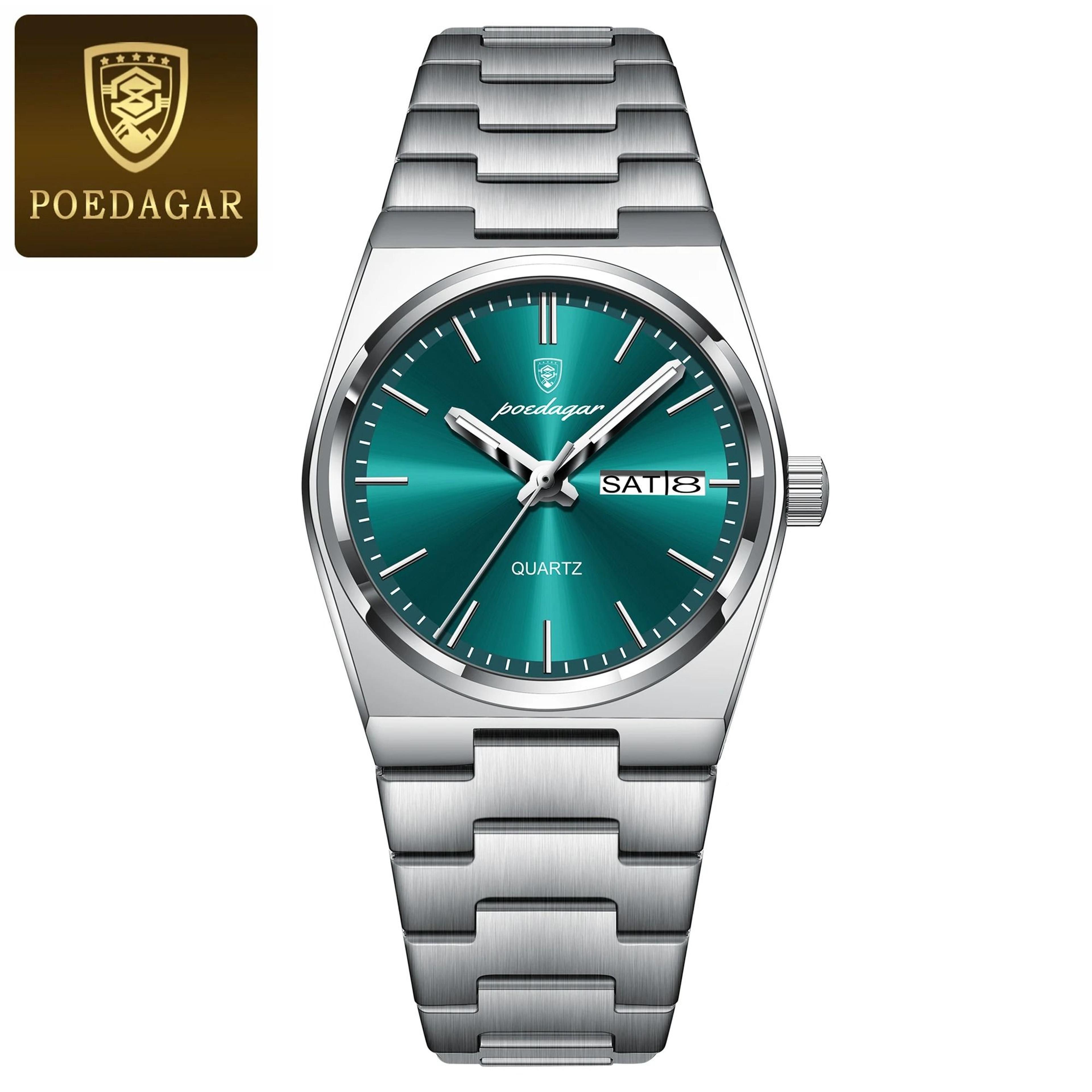 Stainless Steel Quartz Watch  Waterproof Luxury Timepiece With Date And Week Display For Women 5