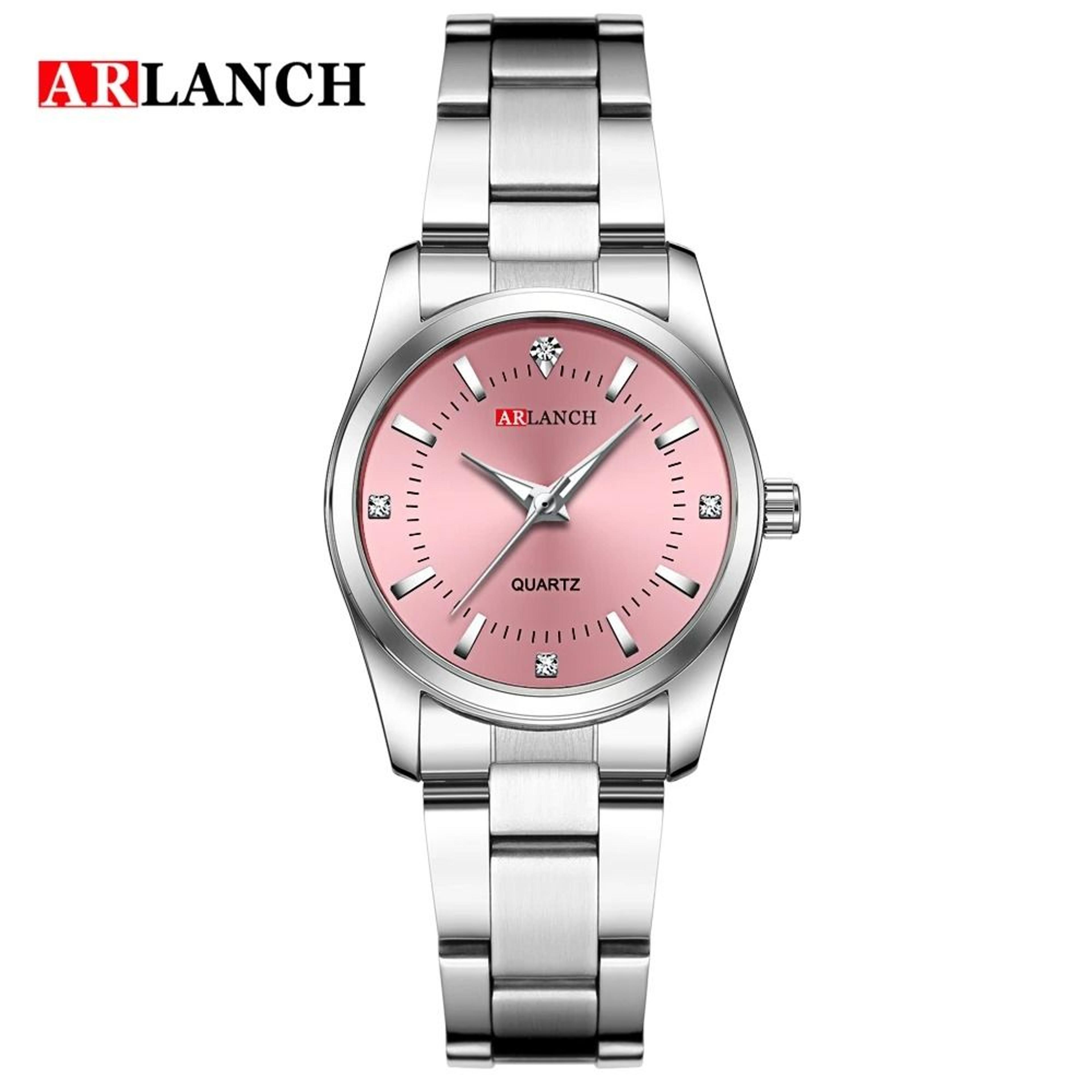 Rhinestone Minimalist Watch  Fashionable Stainless Steel Pink Dial Timepiece For Outdoor And Travel 7