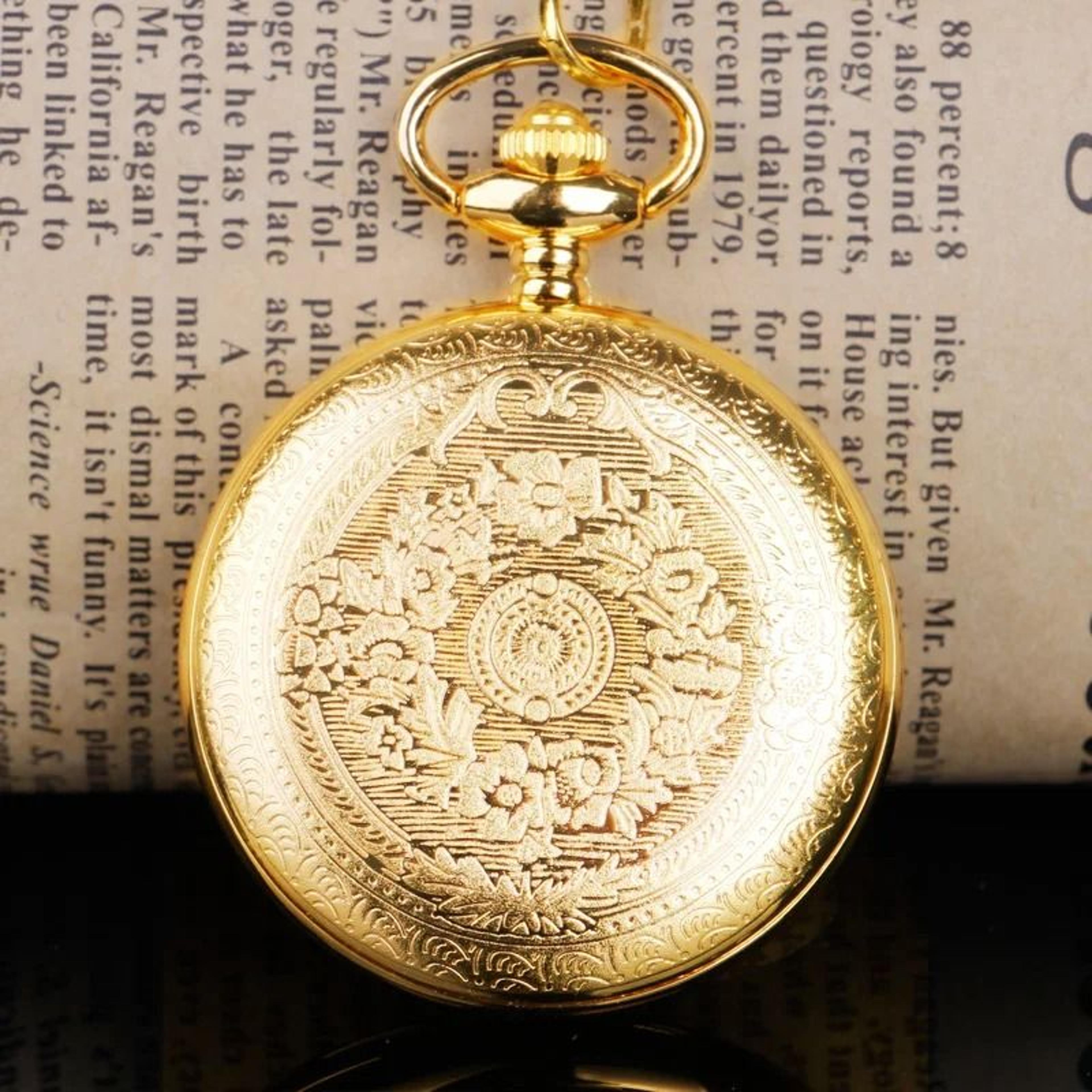 I Love You Golden Quartz Pocket Watch  Elegant Couples Gift Pendant And HighQuality 5
