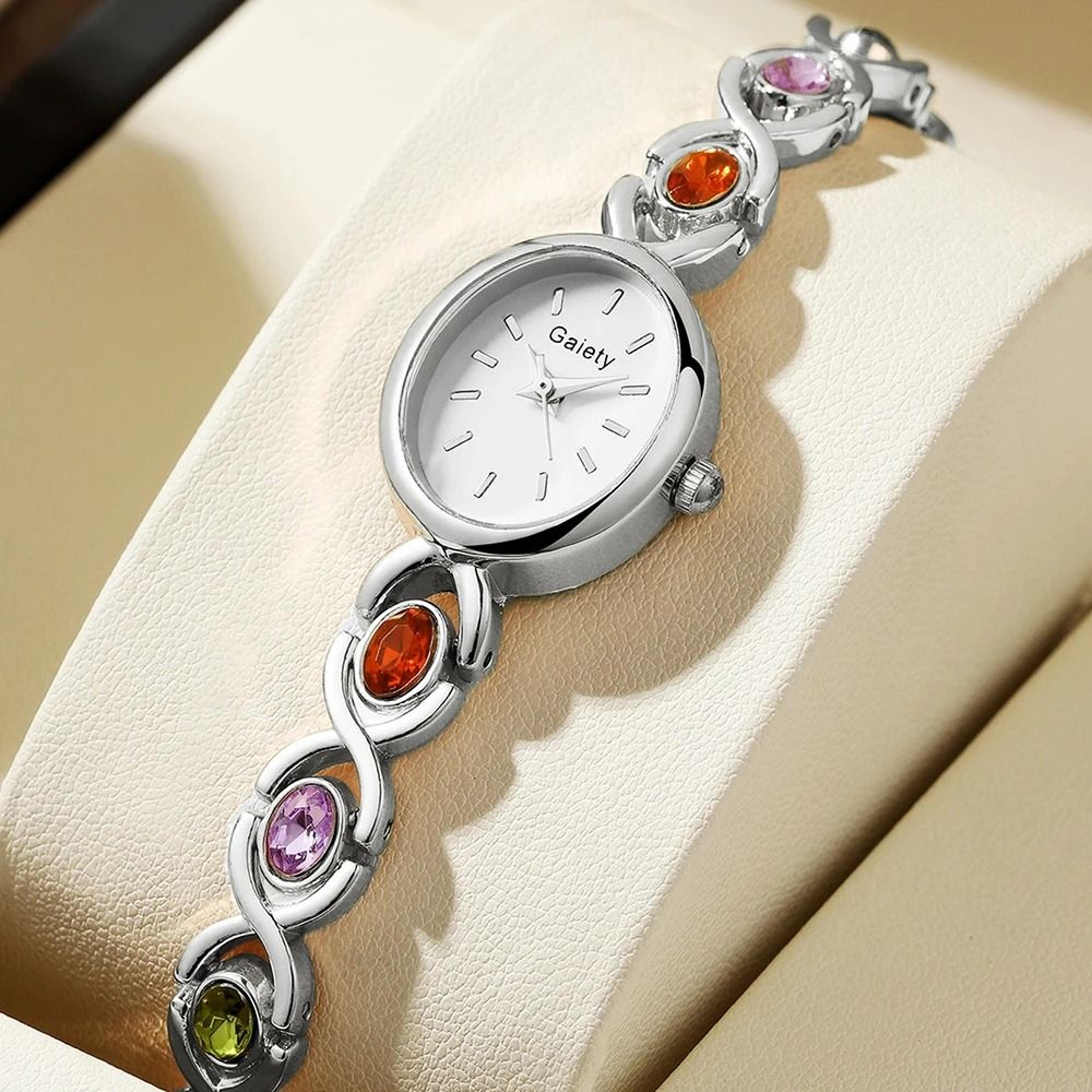 Elegant Oval Rhinestone Temperament Watch  Retro Luxury Quartz Wristwatch For Ladies Fashion And Da 8