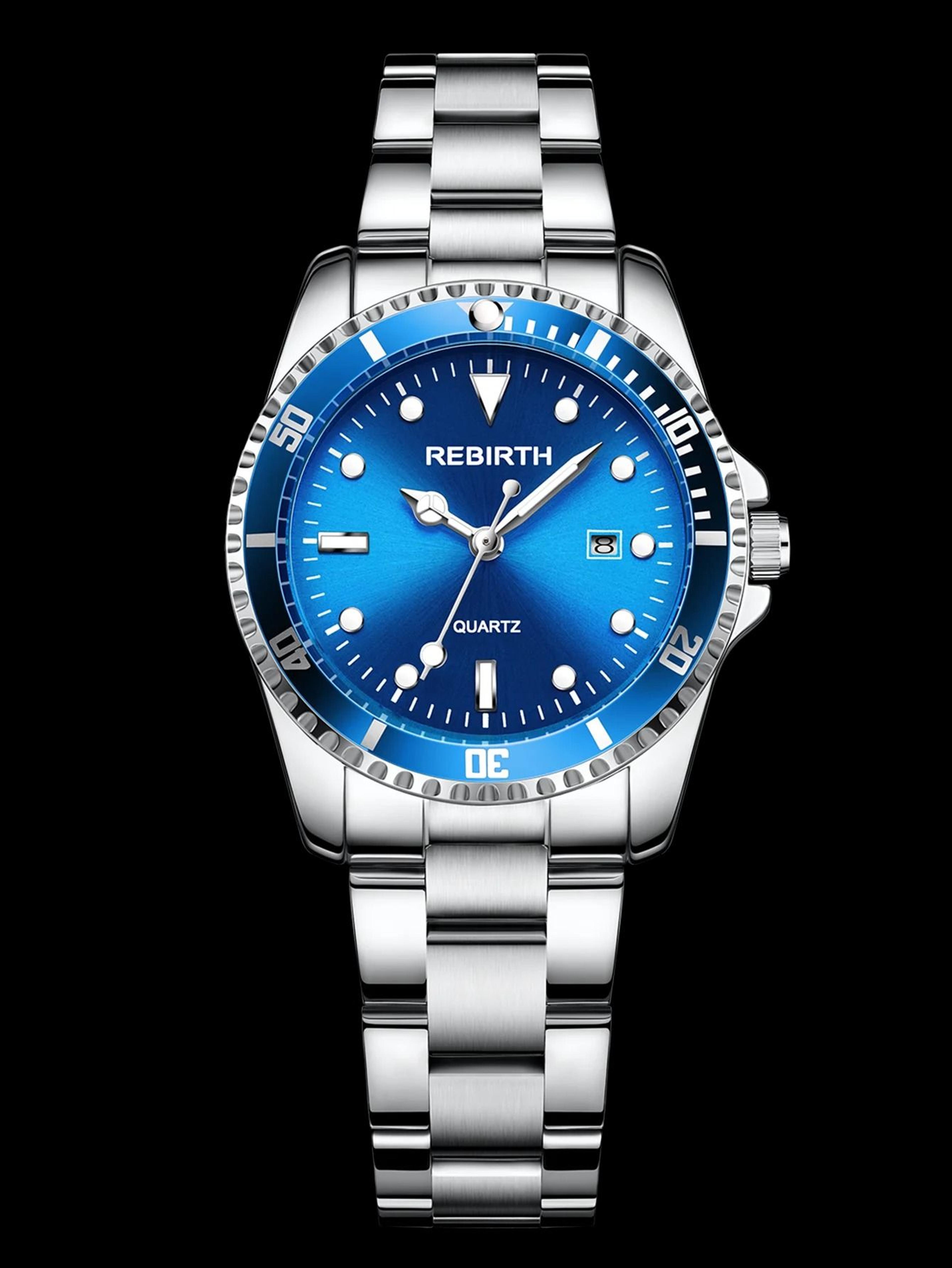 Stainless Steel Executive Watch  Classic Business Date Quartz Timepiece For Women 8