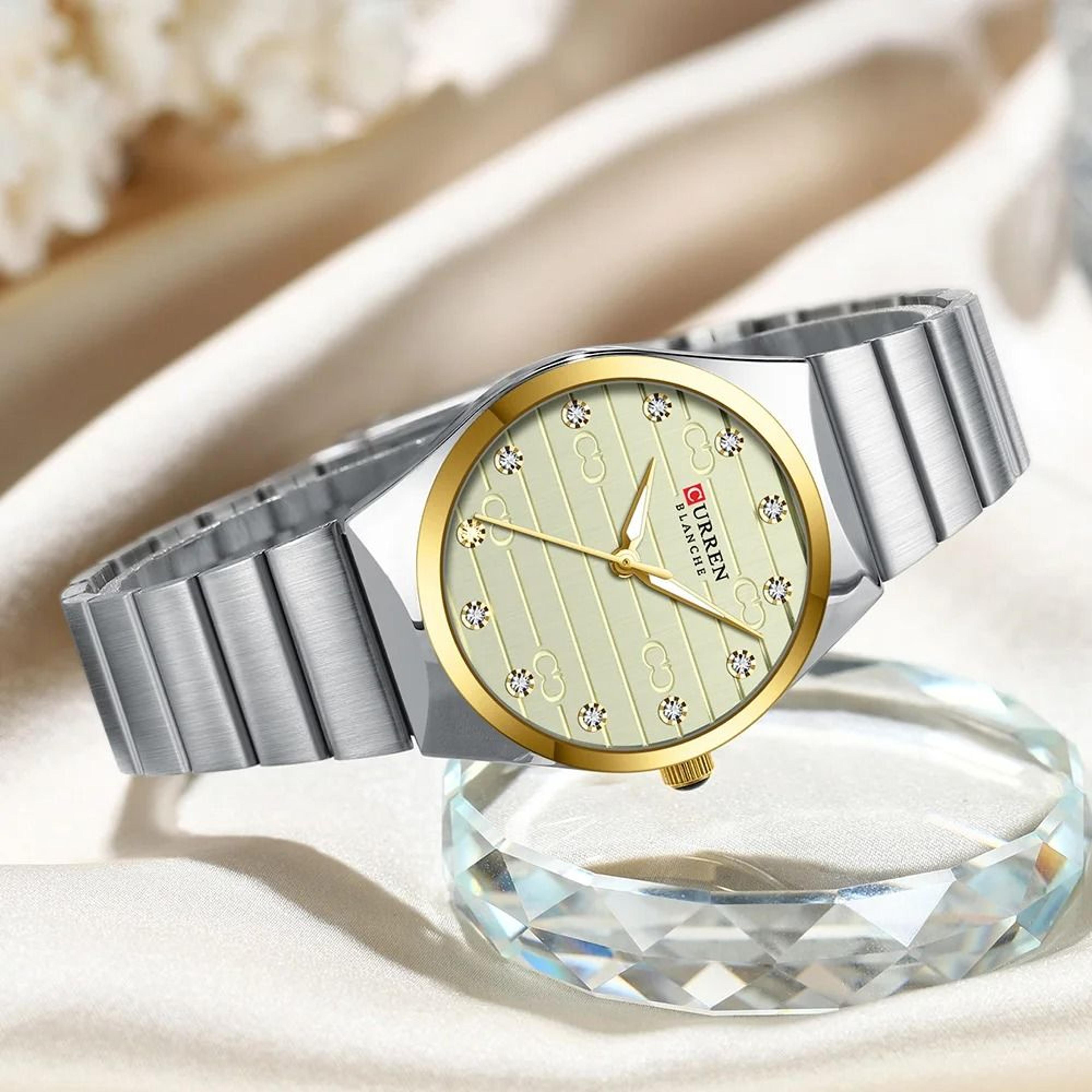 Executive Stainless Steel Business Watch  Luxury Classic Round Dial Quartz Timepiece For Women 6