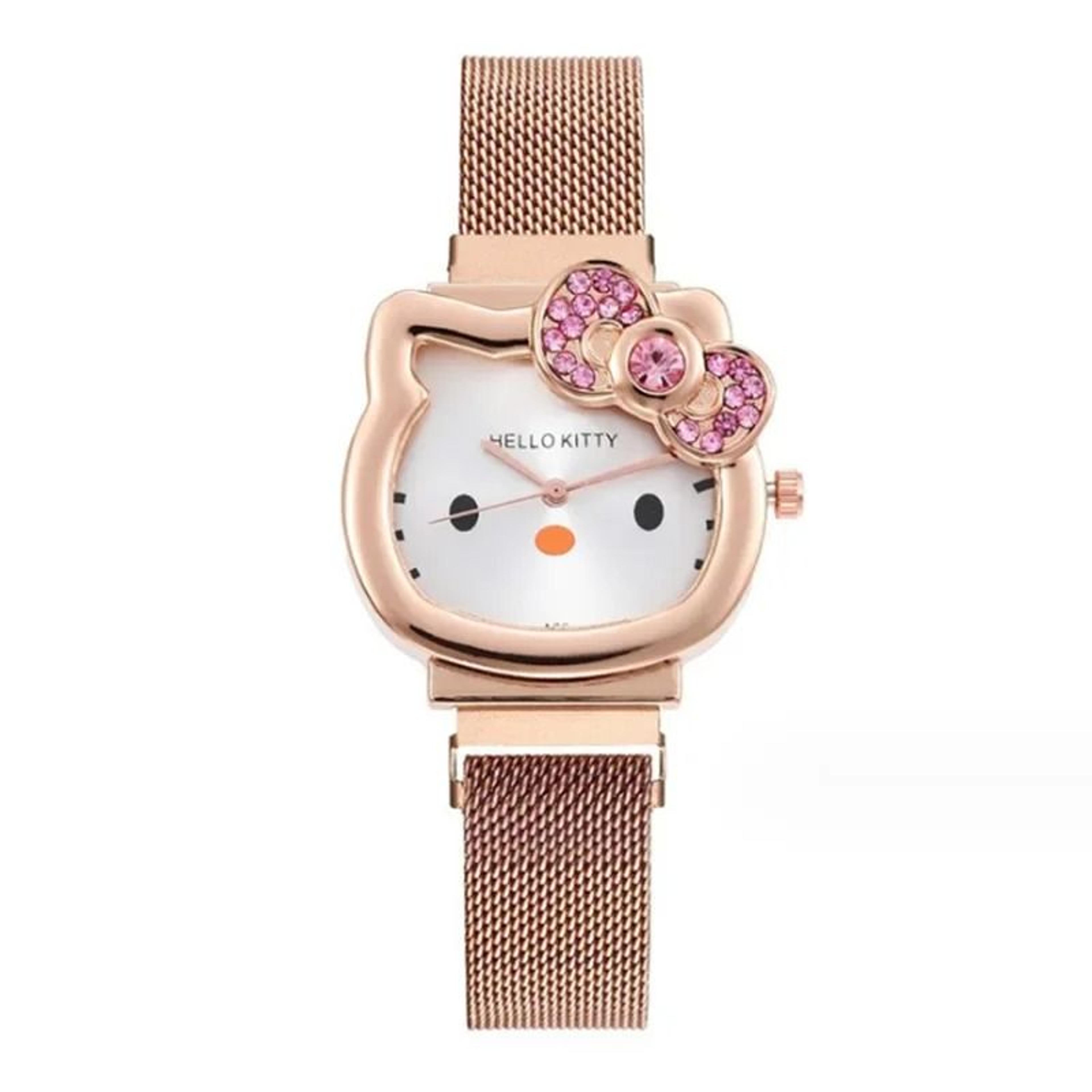 Hello Kitty Crystal Bow Magnet Watch  Fashionable Sanrio Anime Quartz Timepiece For Girls  Fans 8