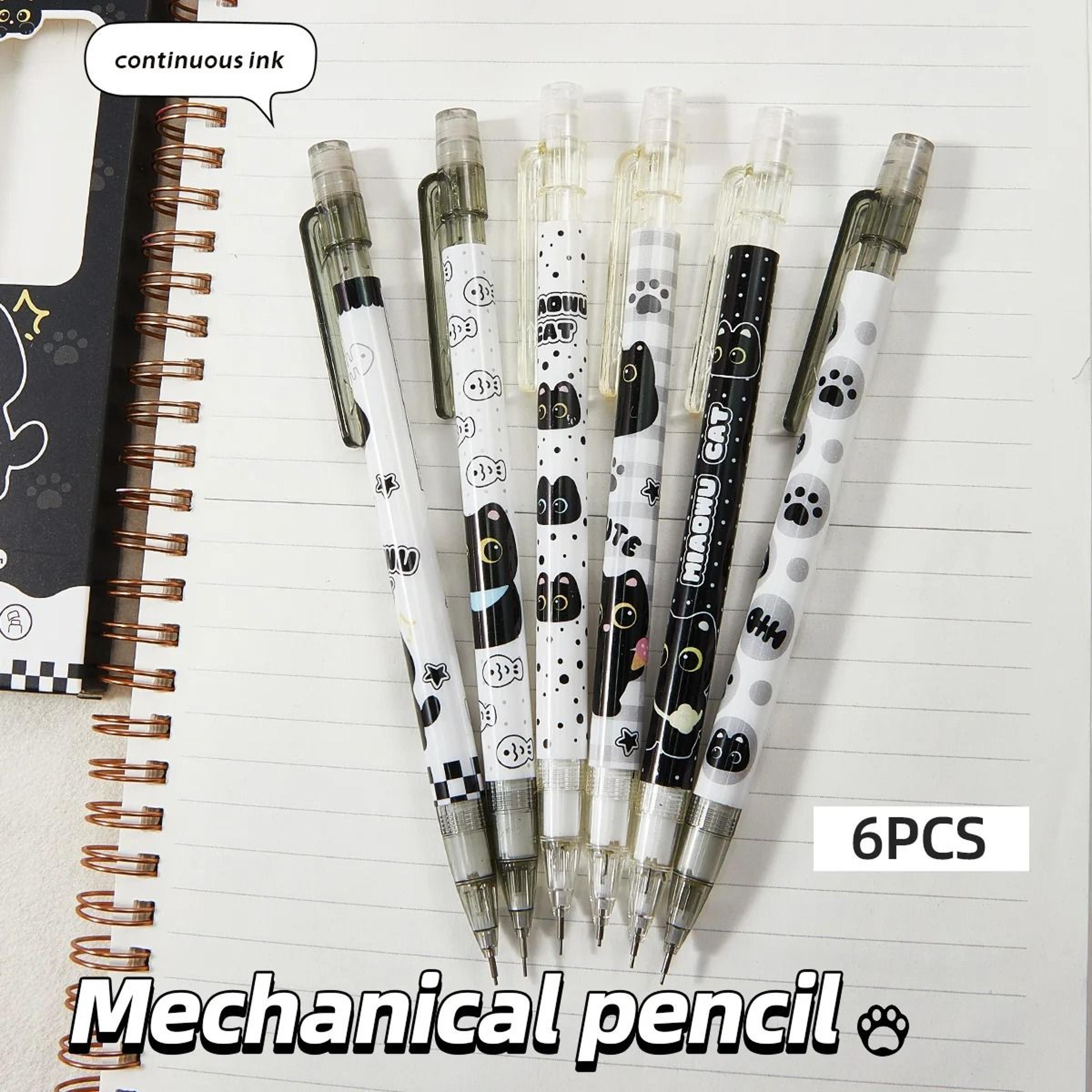 6Piece Cute Cat Mechanical Pencil Set  05mm Precision Writing  Drawing Tools For School  Office 5