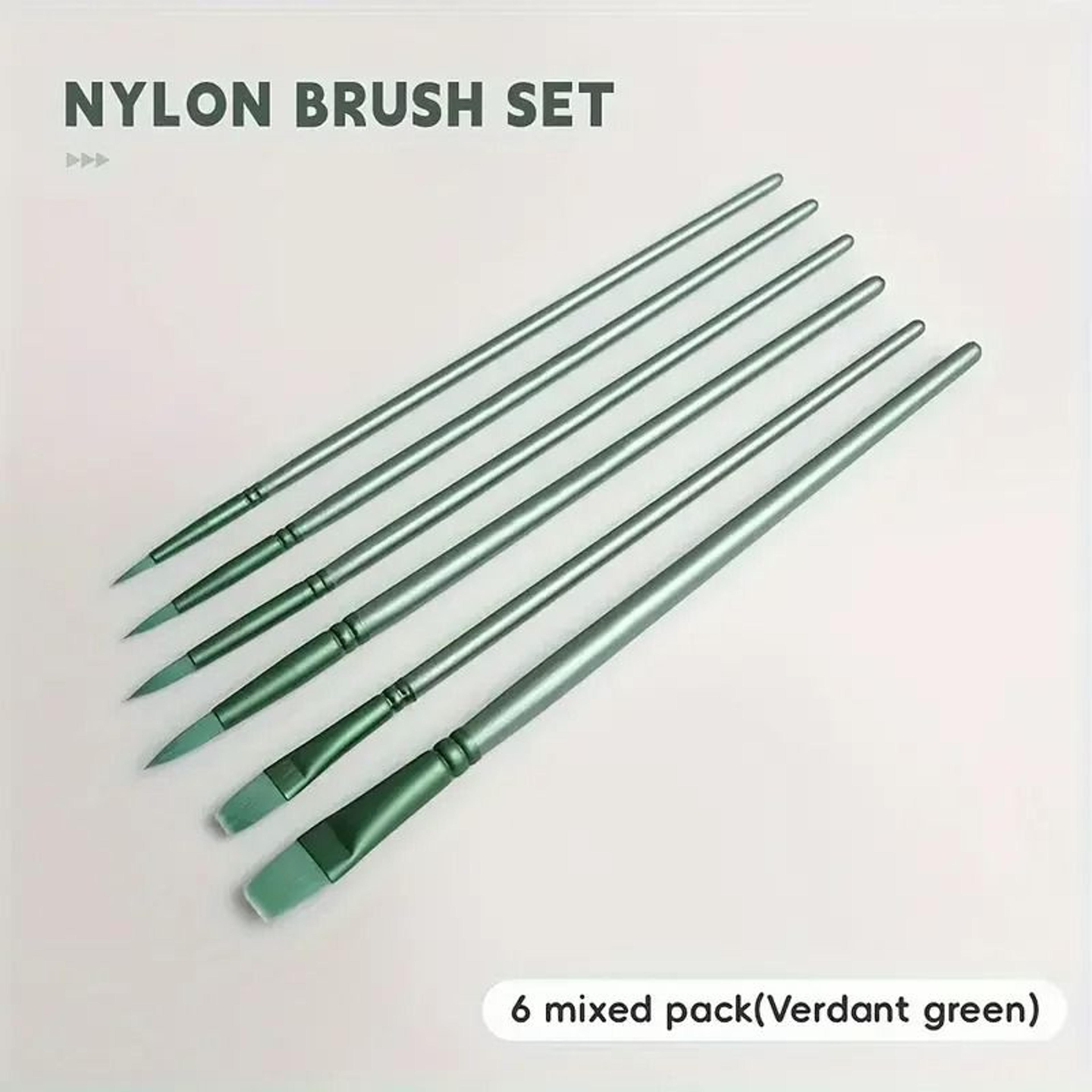 6Piece MultiShape Artist Brush Set  Professional Nylon Hair Brushes For Watercolor Acrylic And Oil  7