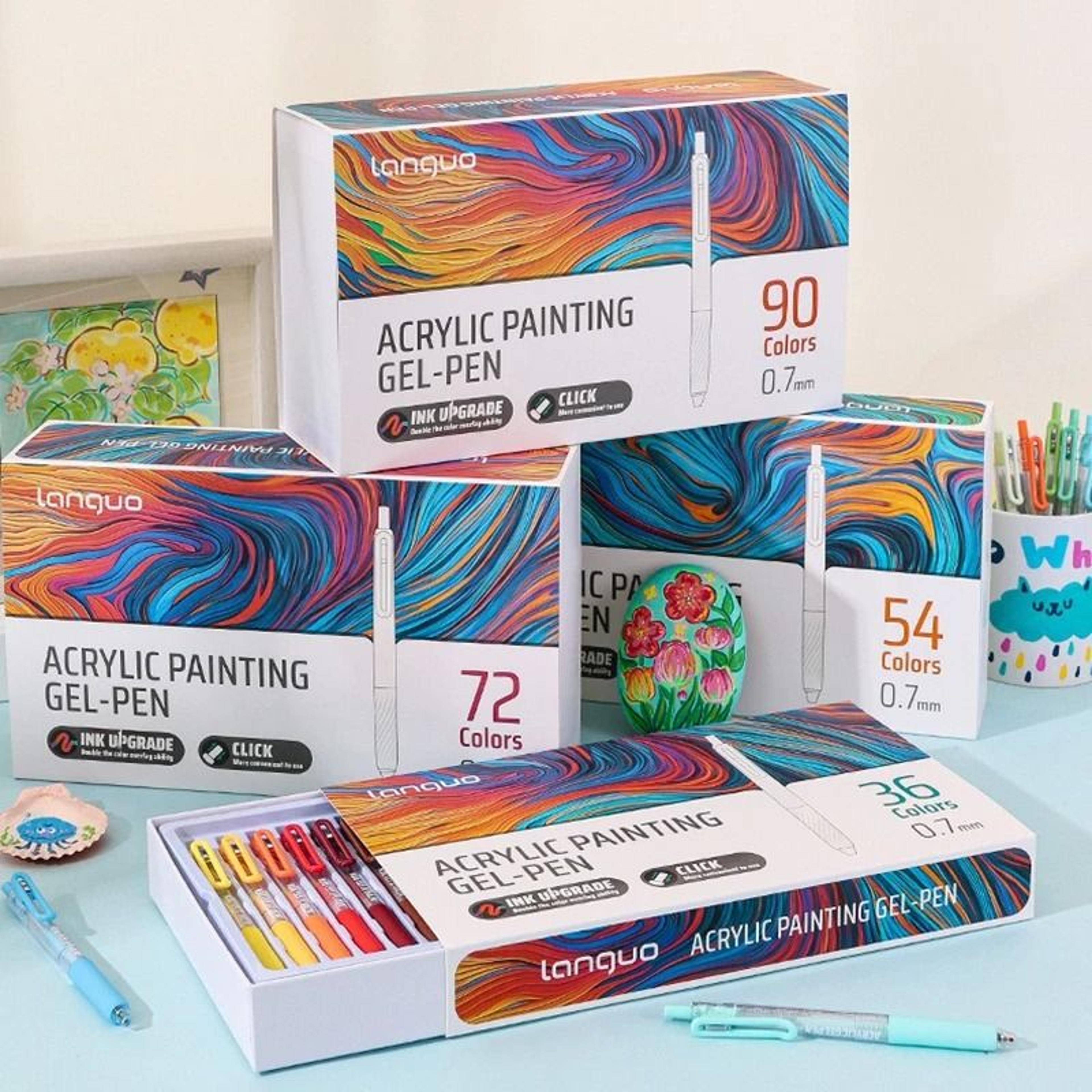 acrylic painting gel pen set – retractable 0.7 mm tip for handbook art, graffiti, and student design