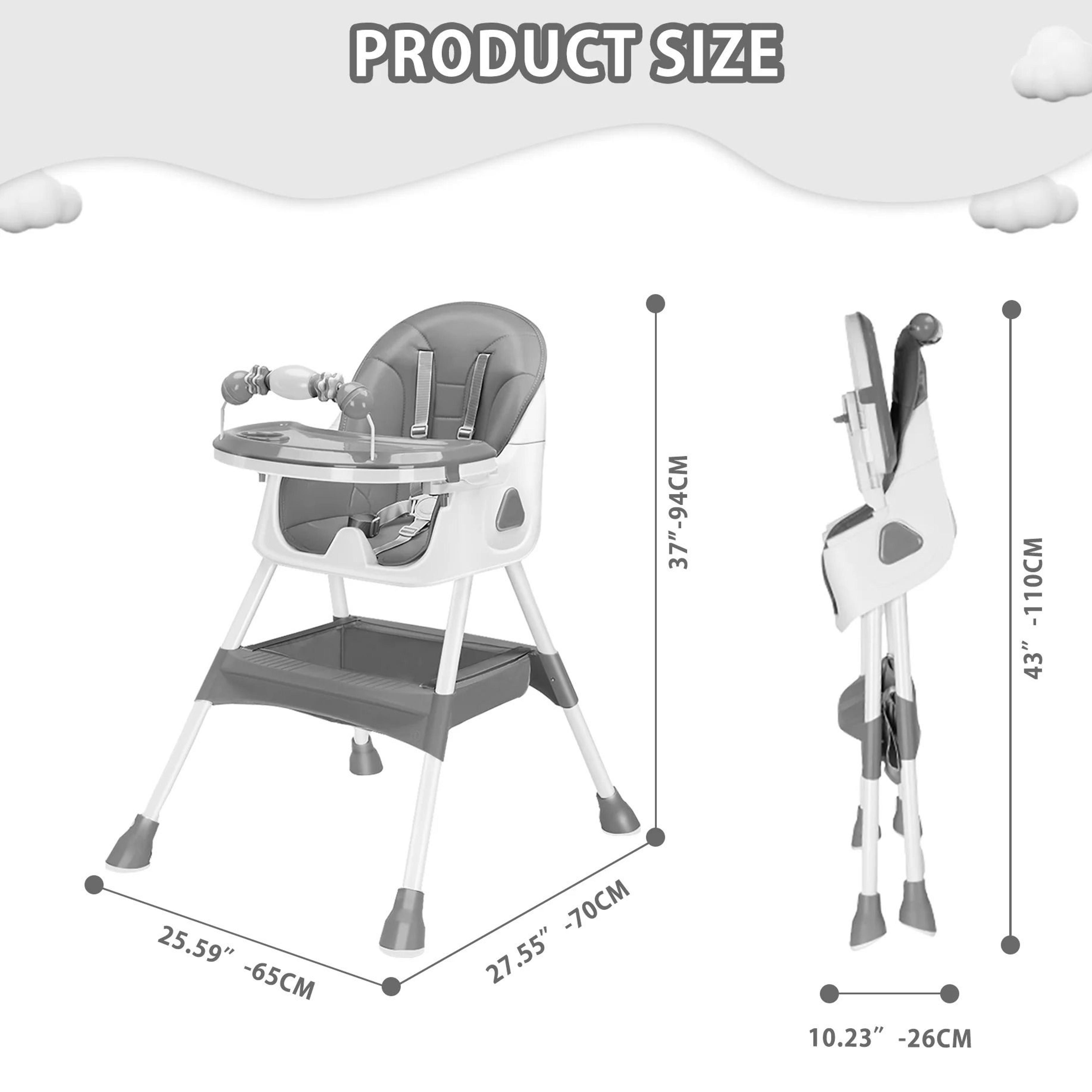 Foldable Baby High Chair E500 2