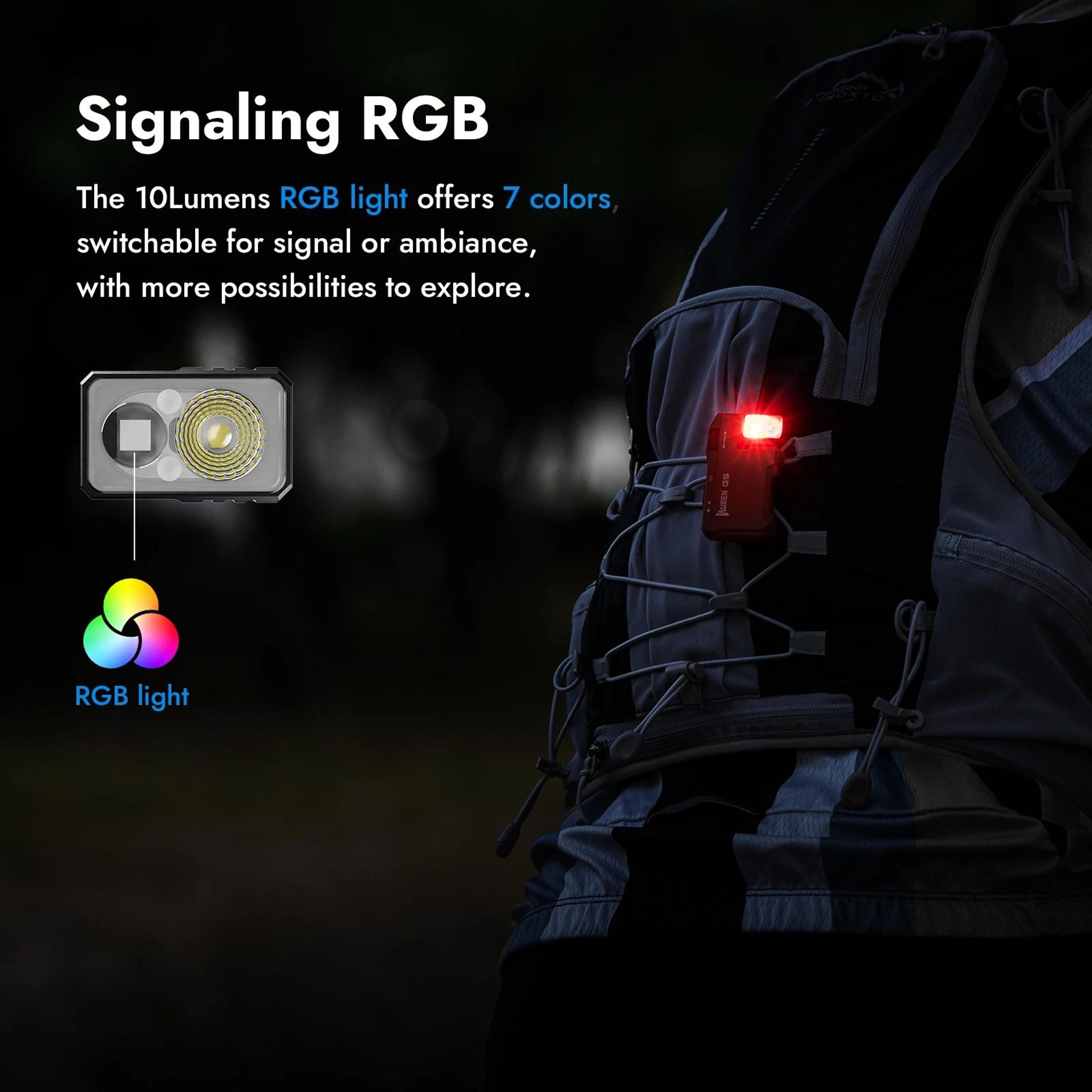 Rechargeable 400 Lumens EDC Flashlight  180 Rotating Head  MultiColor RGB 5