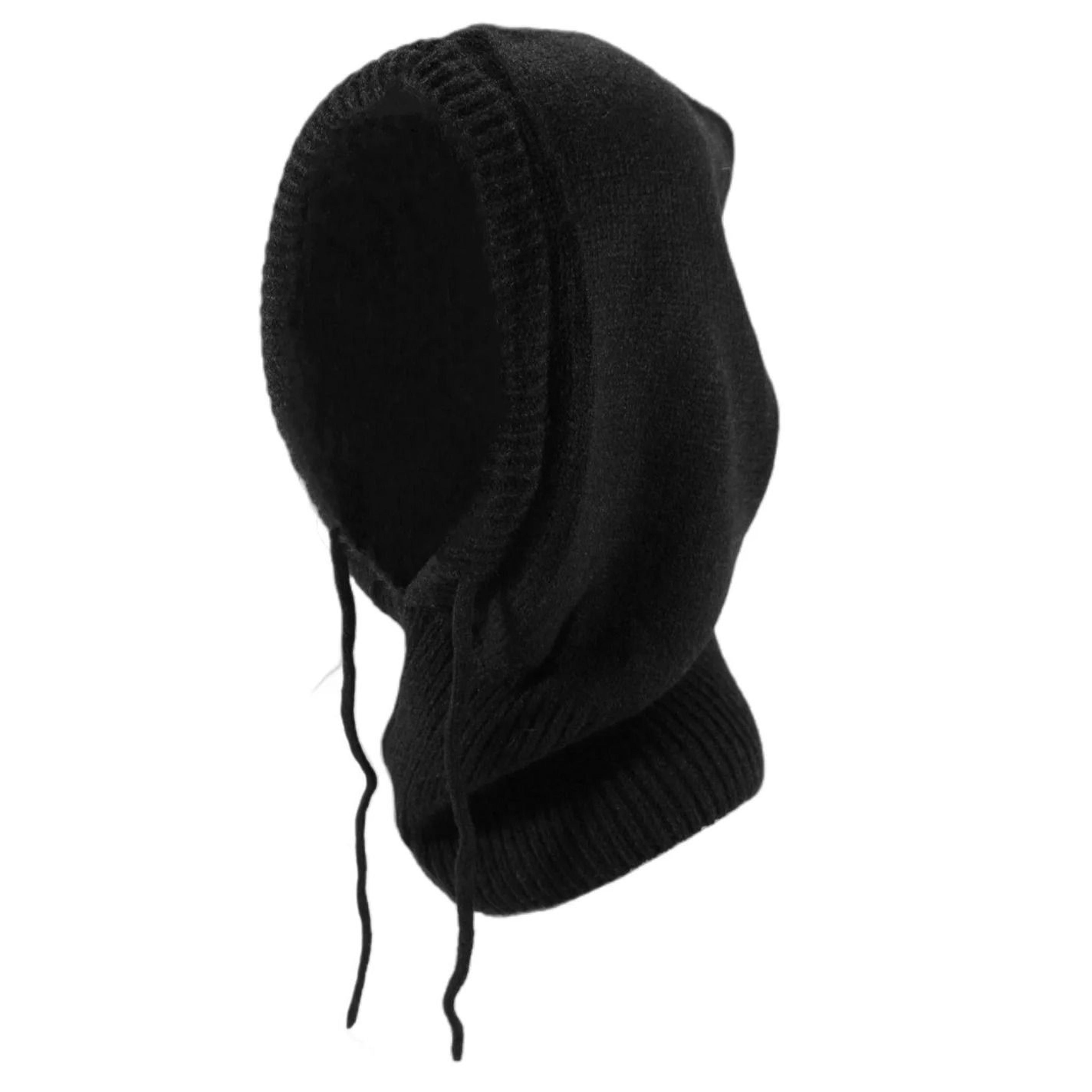 Korean Style Knitted Hooded Balaclava  OnePiece Thermal Neck Collar Beanie 6