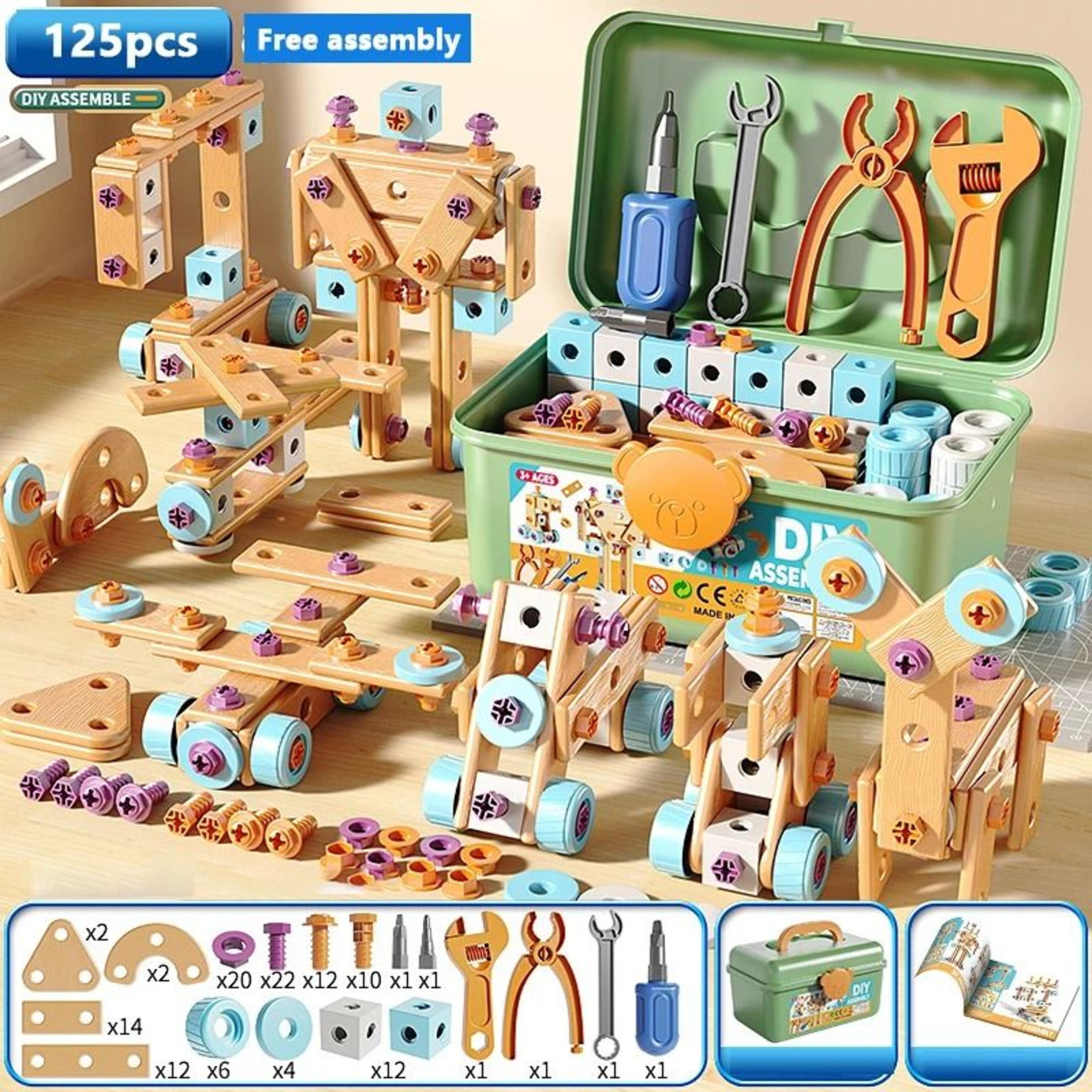 Educational DIY Nut Assembly Toolbox  Early Learning STEM Toy For Boys 7