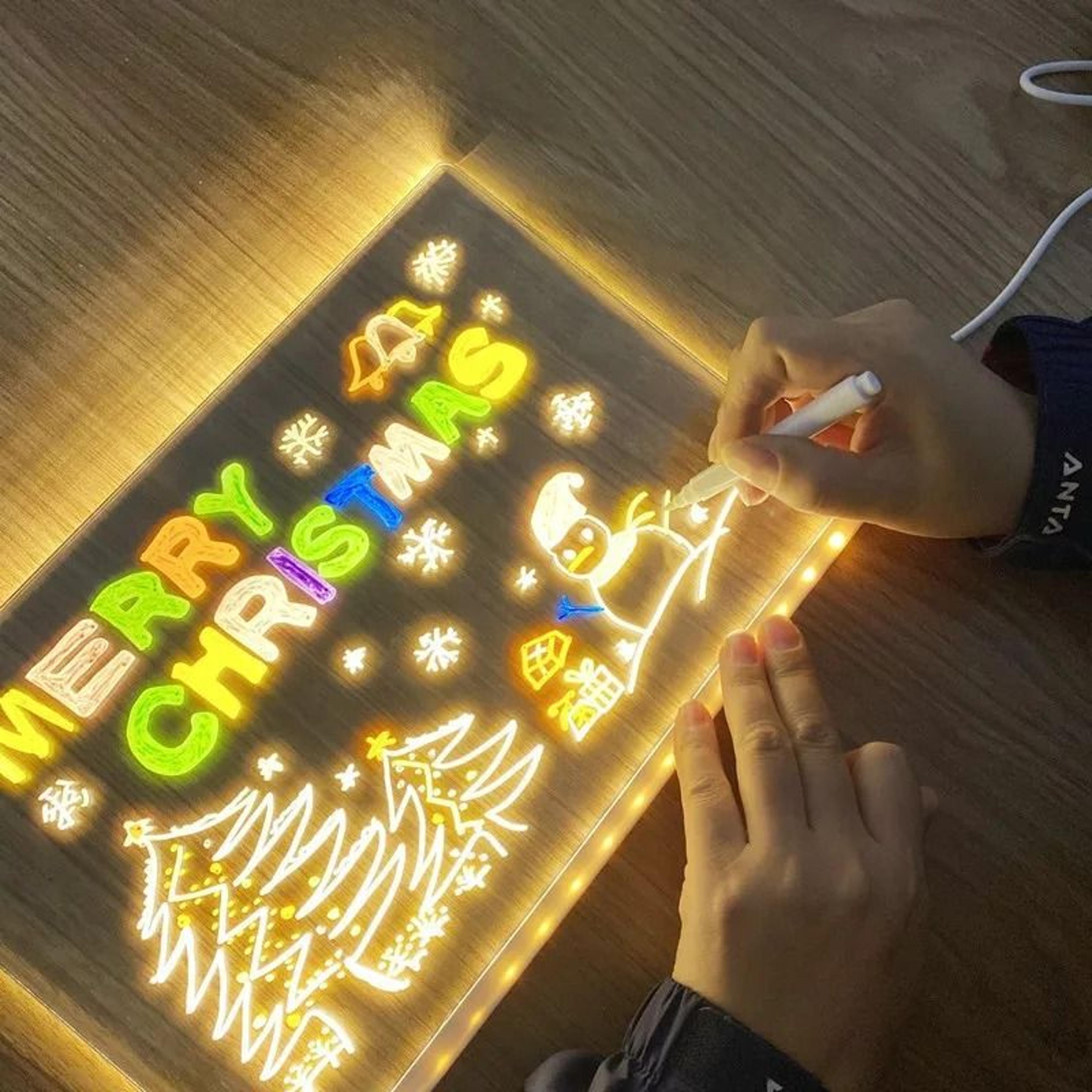 Luminous Acrylic LED Drawing Board  Transparent Magic Note Board 6