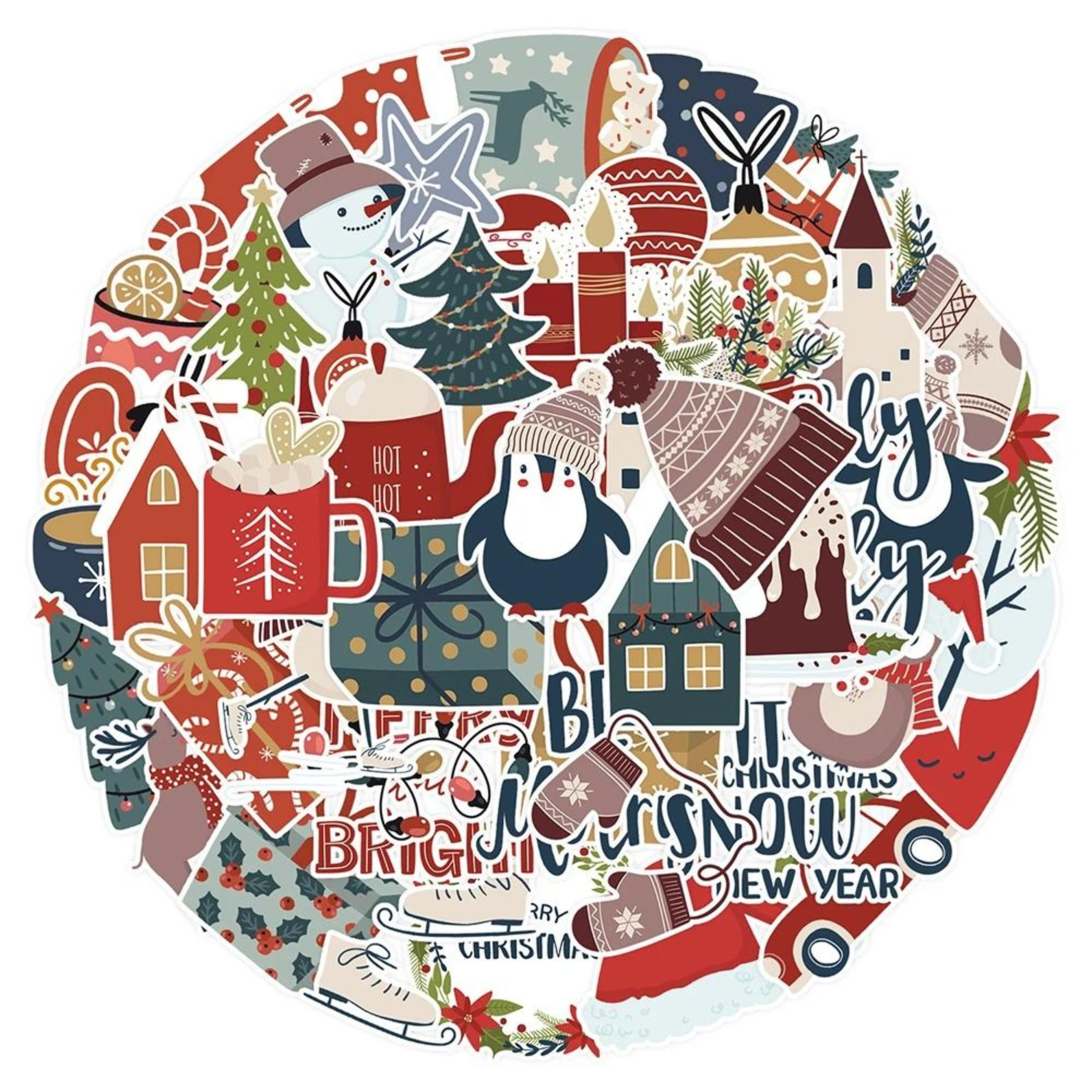 10Piece Cute Santa Claus Christmas Stickers  Festive Holiday DIY Decals 1