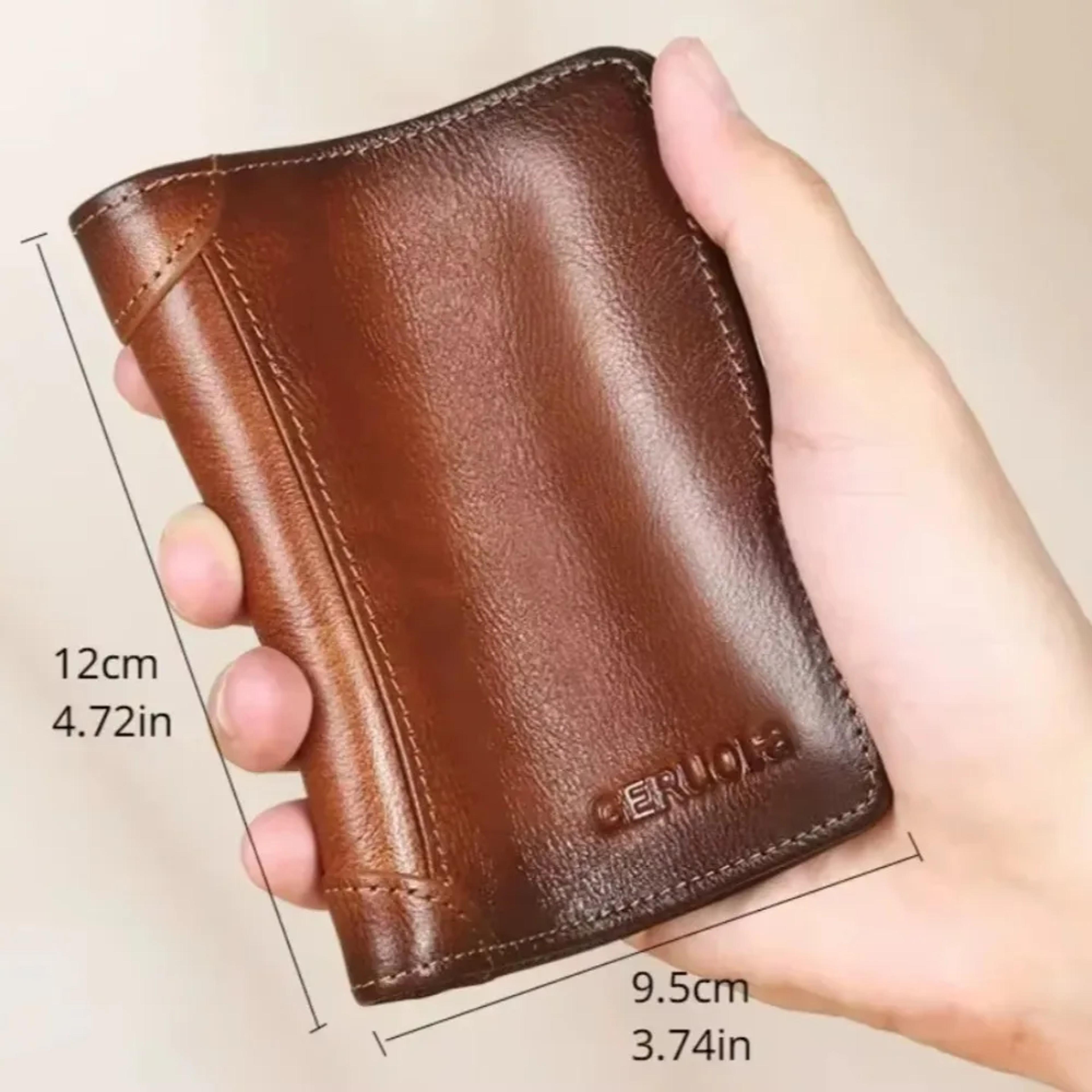 Men RFID Blocking Leather Wallet  Premium Trifold Card Holder 4