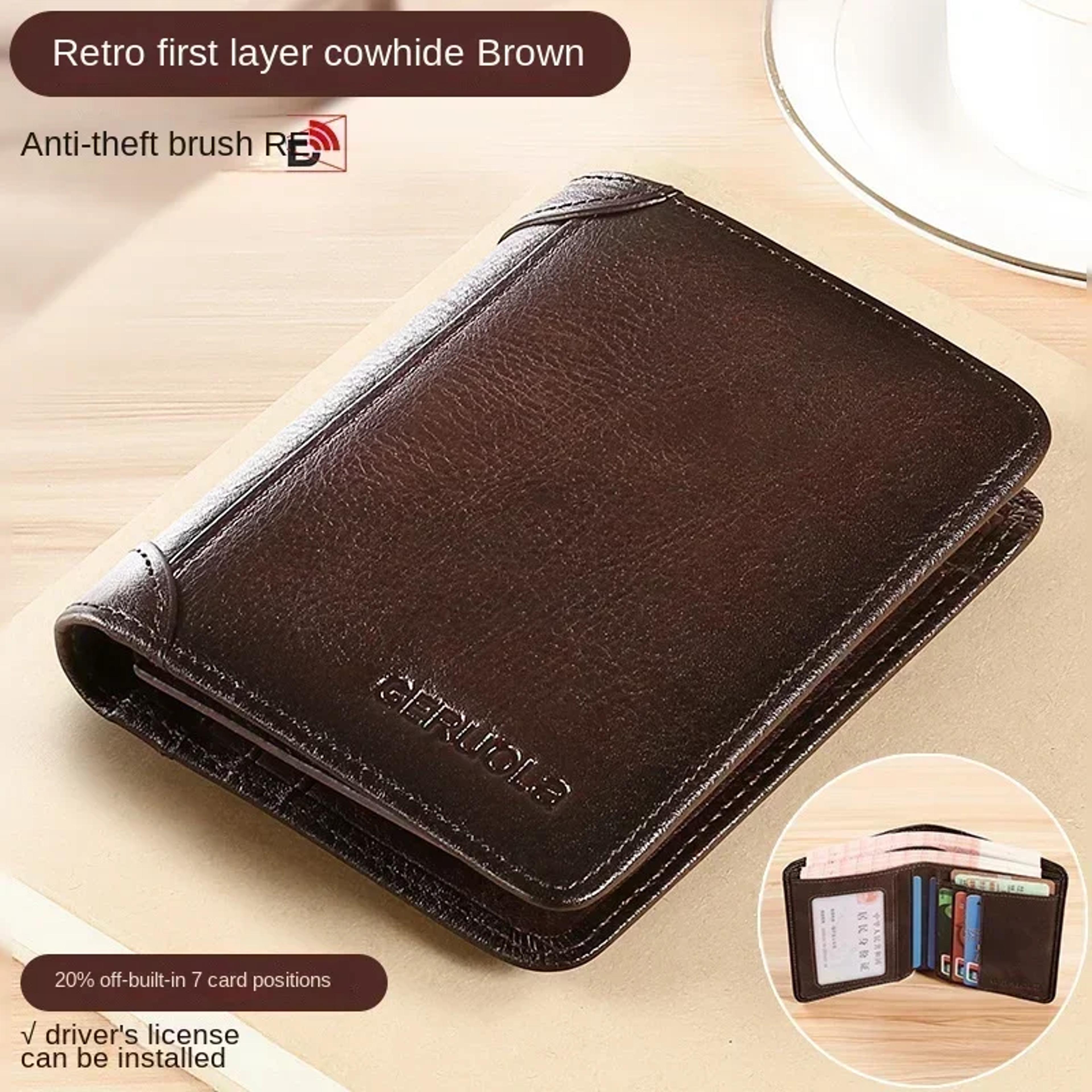 Men RFID Blocking Leather Wallet  Premium Trifold Card Holder 9