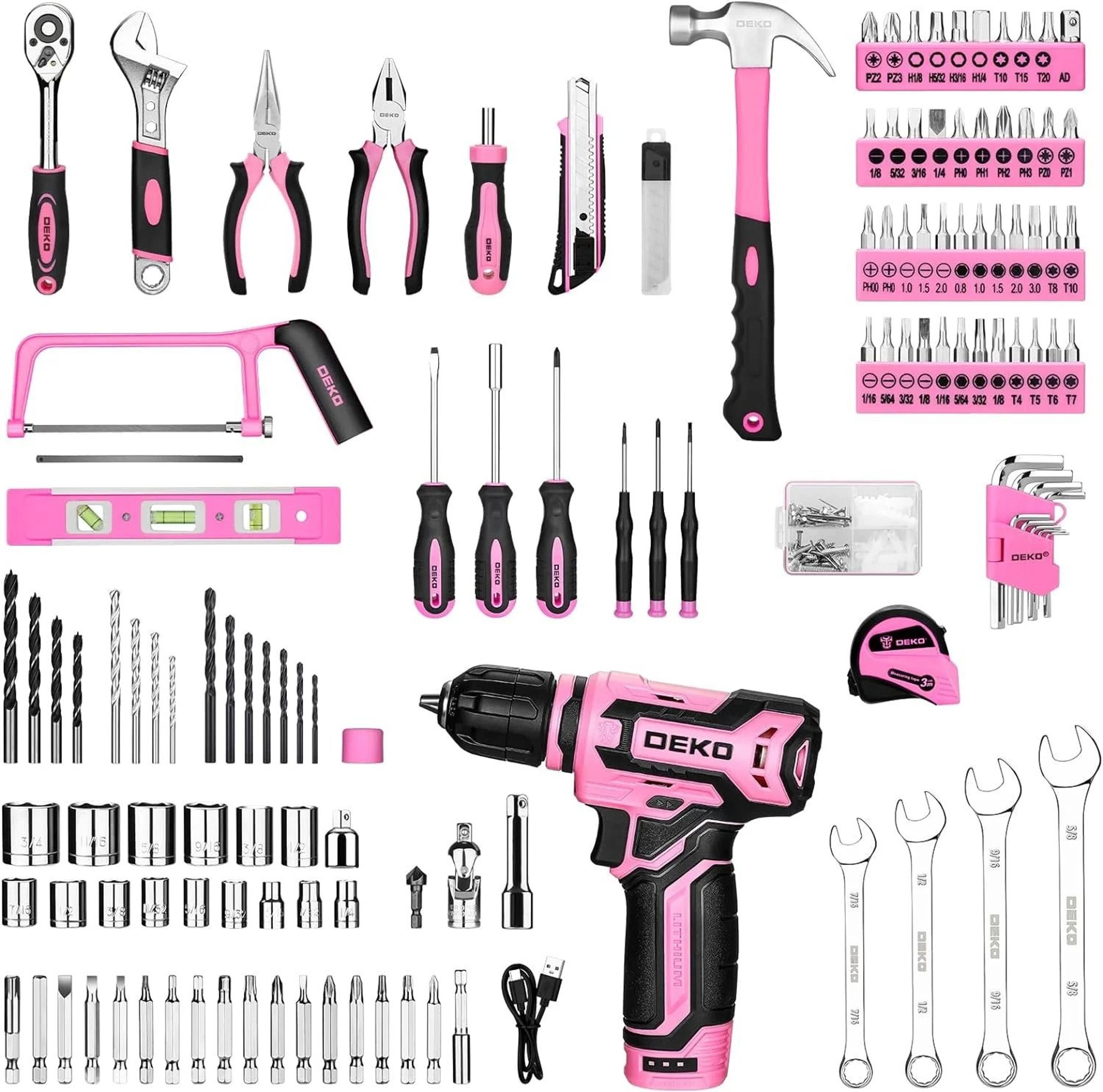 Home Mechanic Toolbox With 12V Cordless Drill  Integrated Power  Hand Tool Set 2