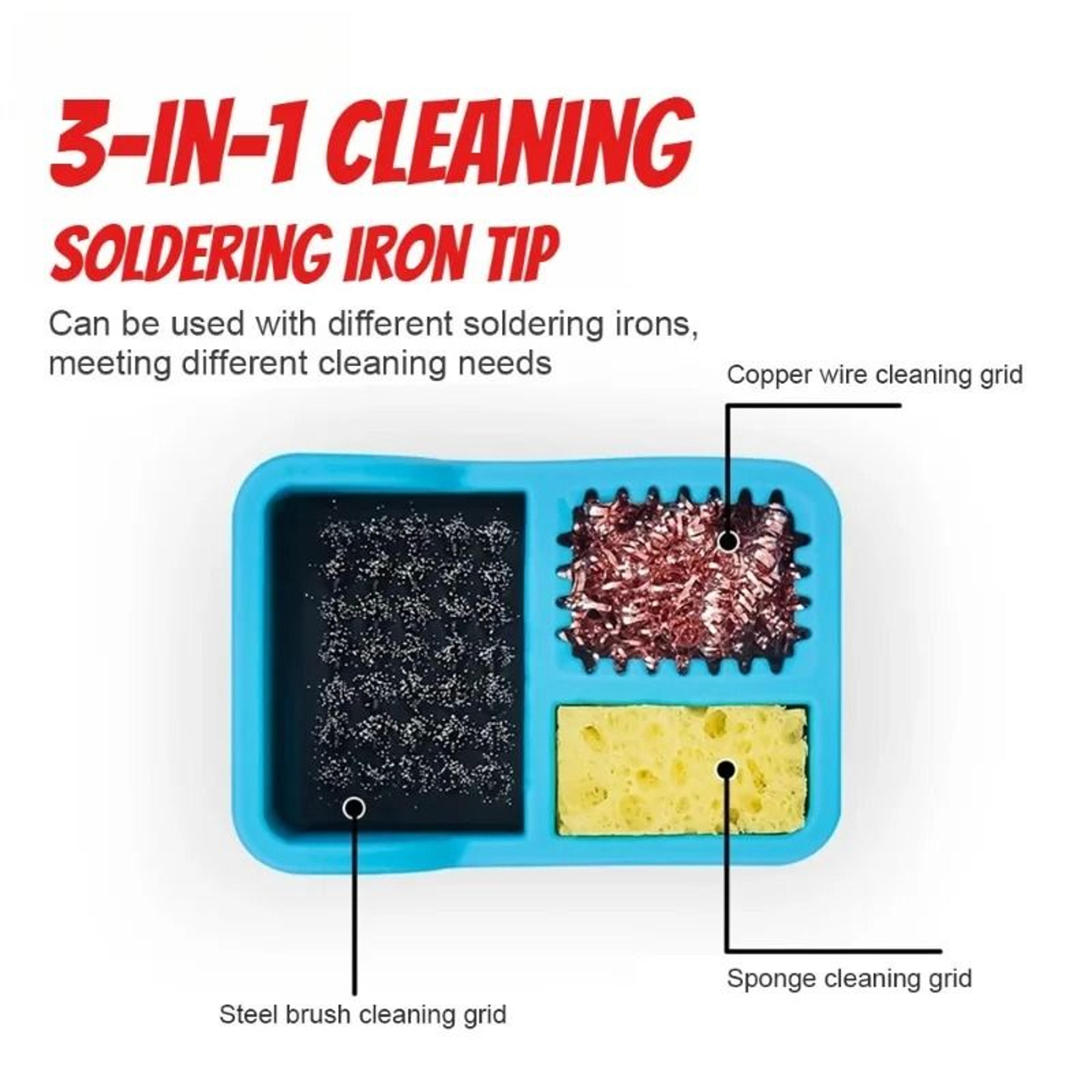 3in1 Soldering Iron Tip Cleaning Box  Professional Welding Maintenance Tool 0