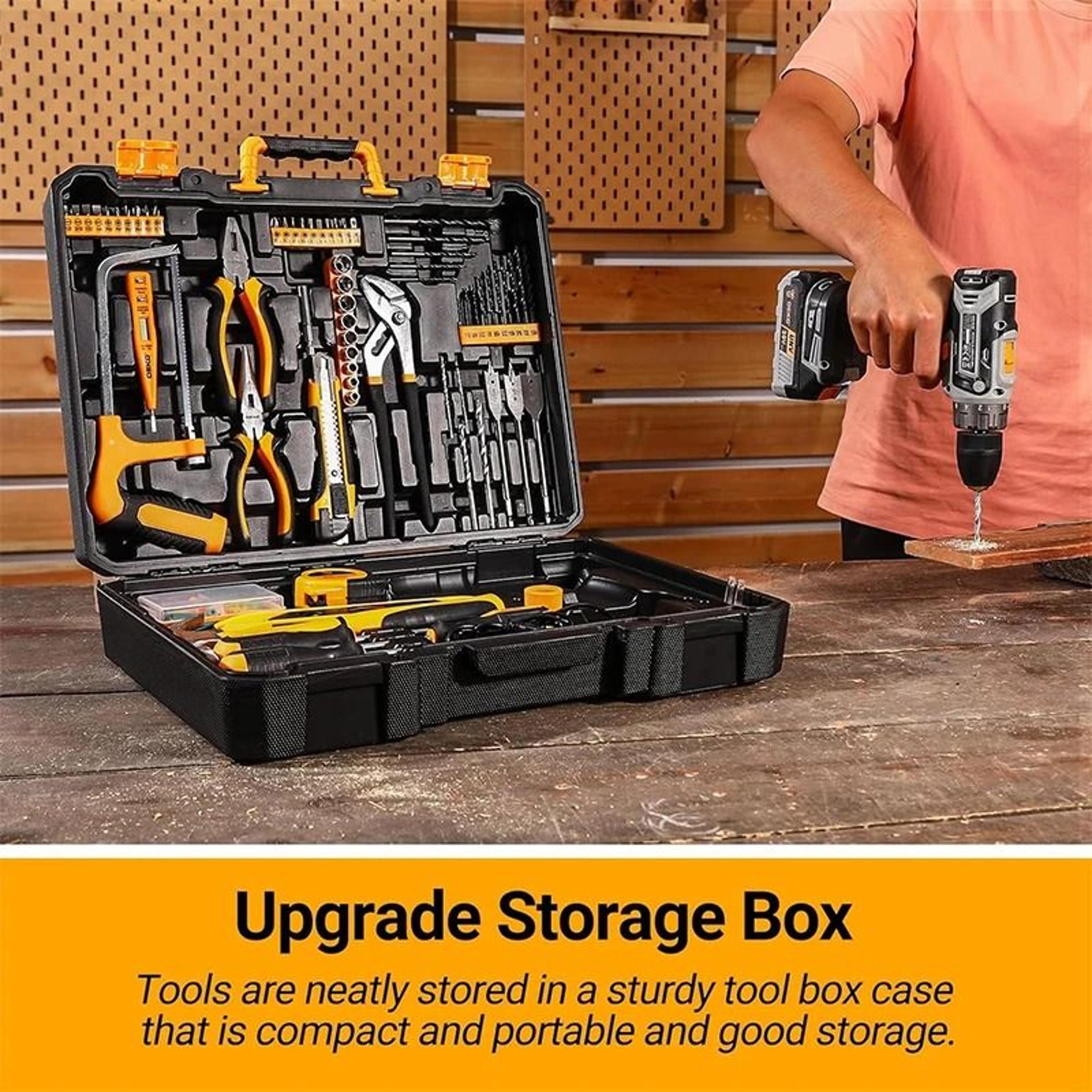 20V Cordless Drill  Home Tool Kit  Comprehensive Household Repair Set 5