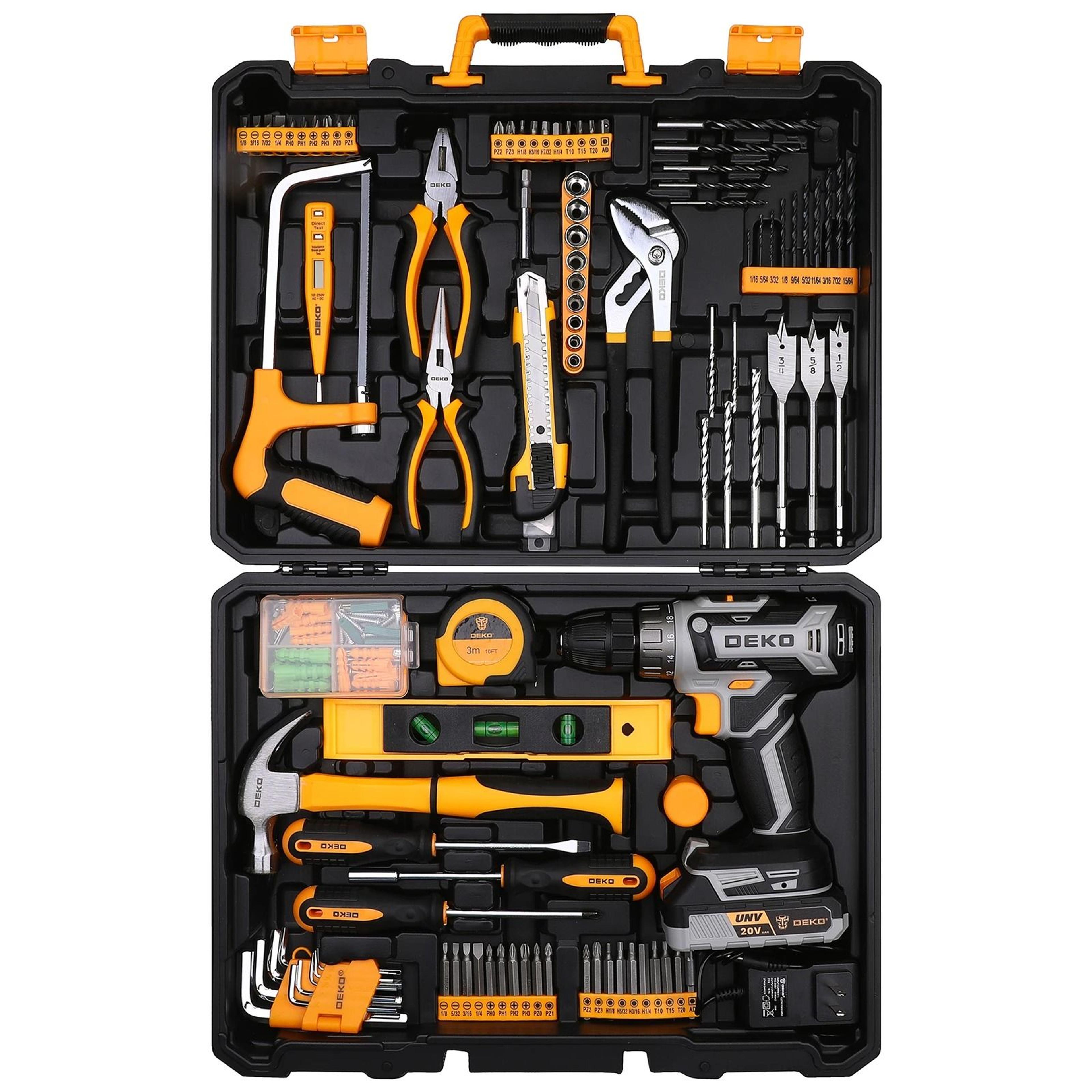 20V Cordless Drill  Home Tool Kit  Comprehensive Household Repair Set 6