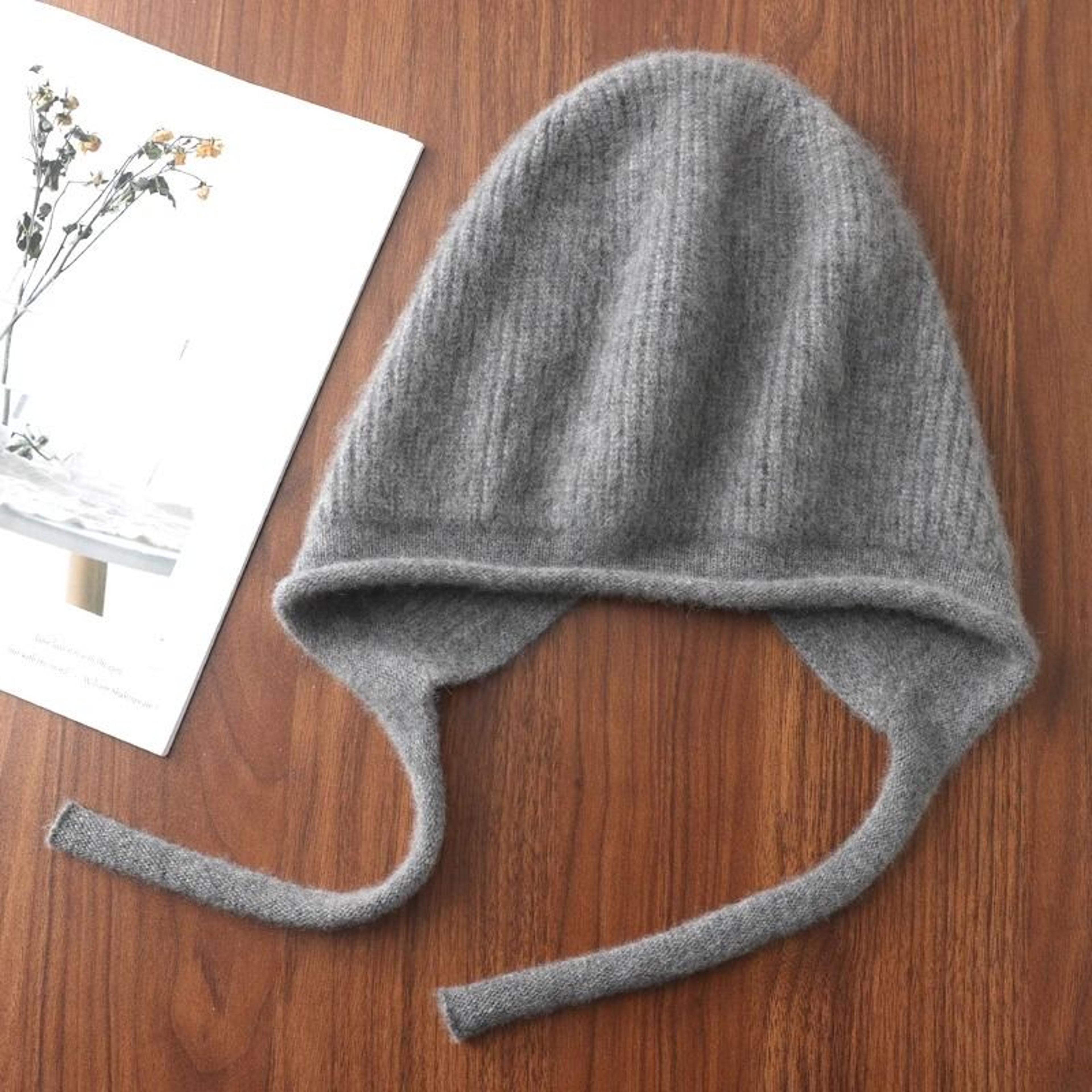 100 Pure Wool LaceUp Earflap Beanie 10
