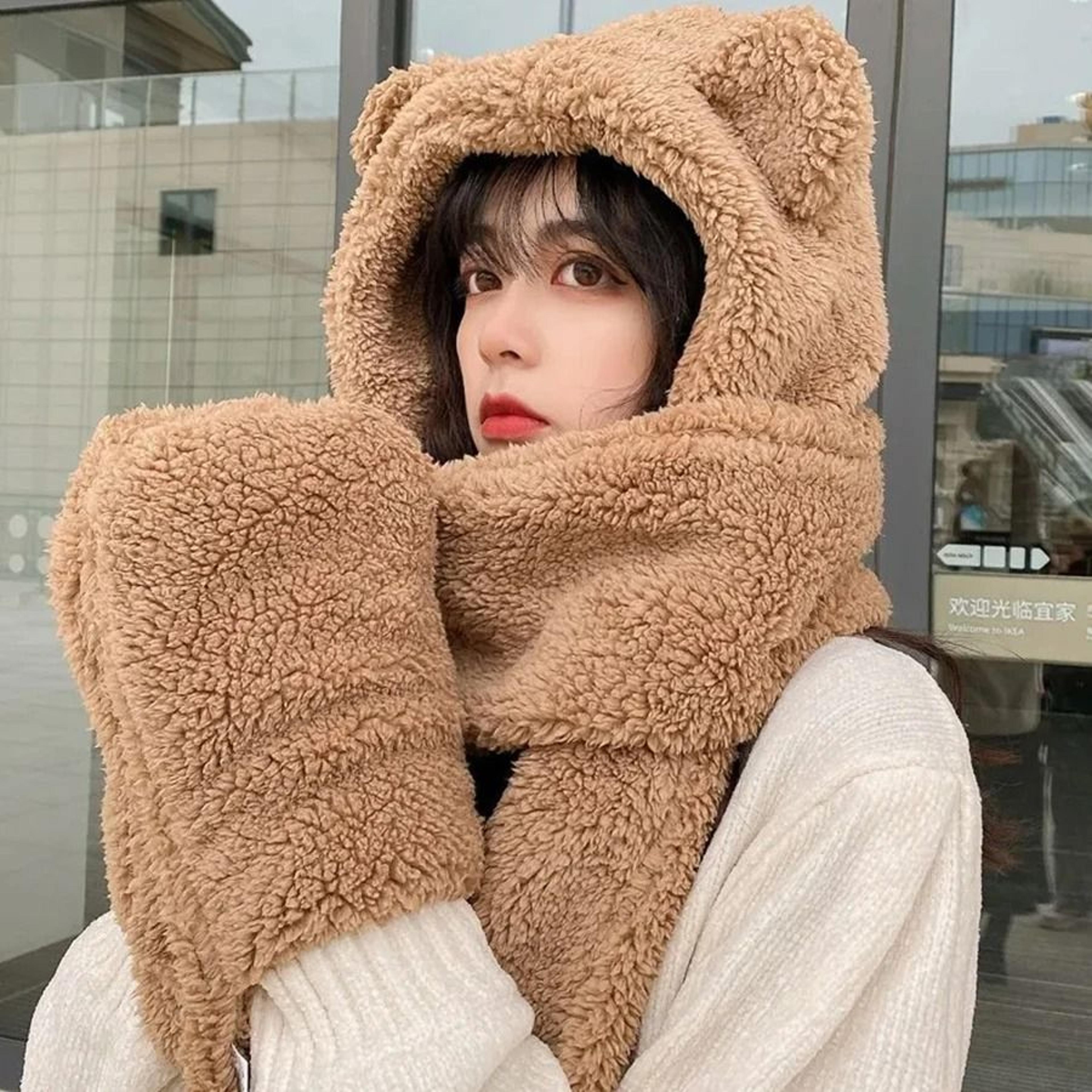 Kawaii Bear Ear 3in1 Winter Thermal Set 10