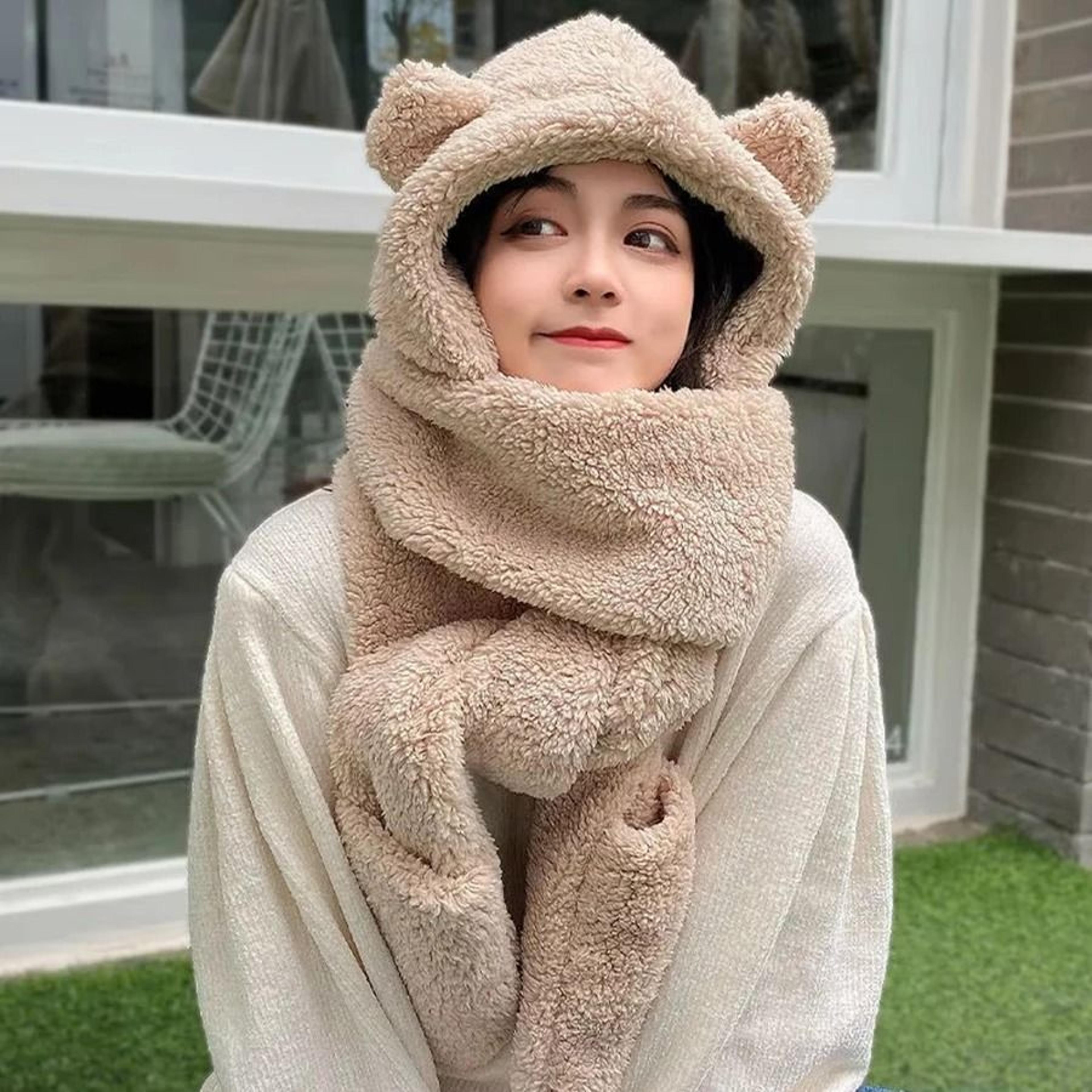 Kawaii Bear Ear 3in1 Winter Thermal Set 4
