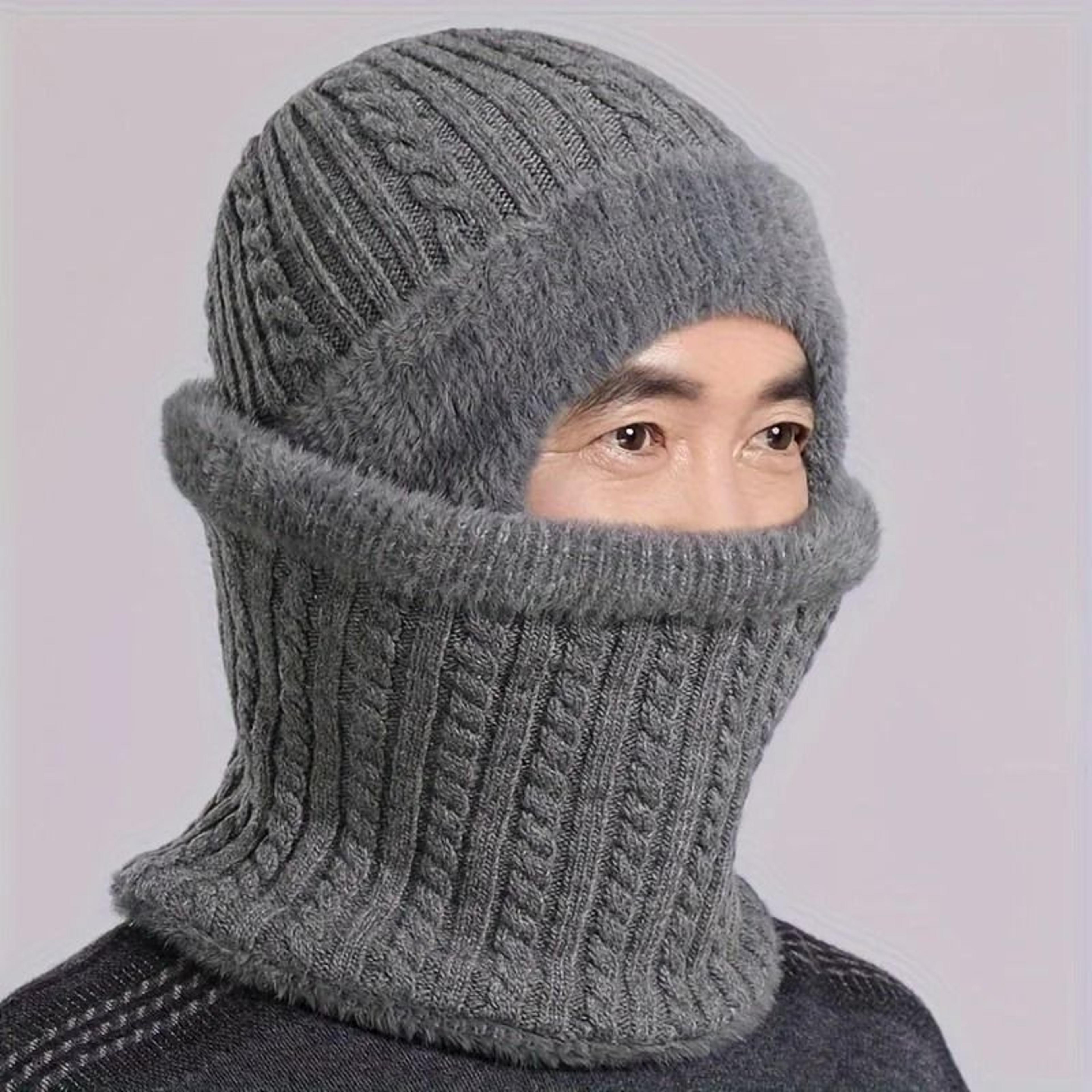 Elderly Thermal Knitted Winter Hat With Ear Protection 3