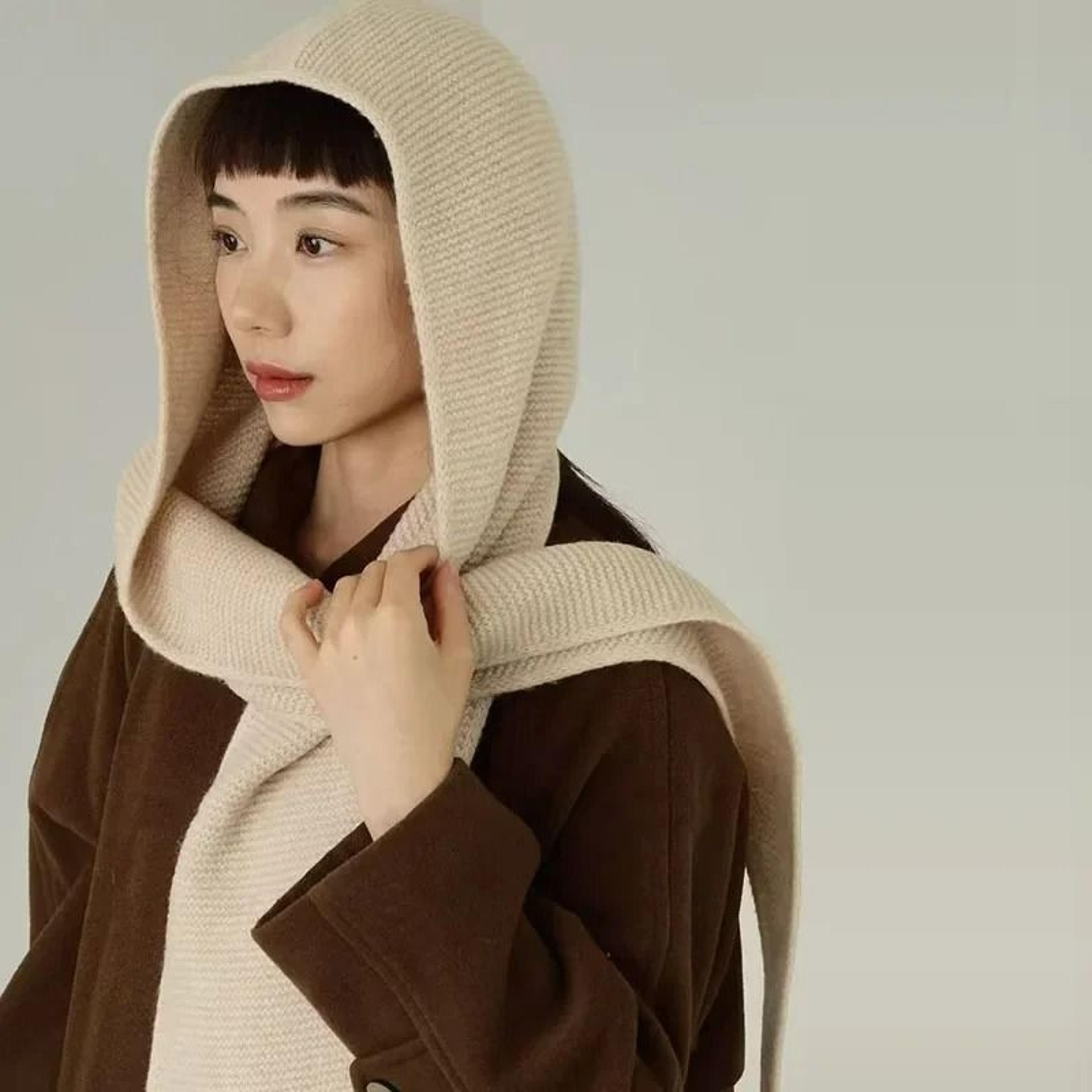 100 Pure Wool Oversize Sophie Scarf And Balaclava Hood 10