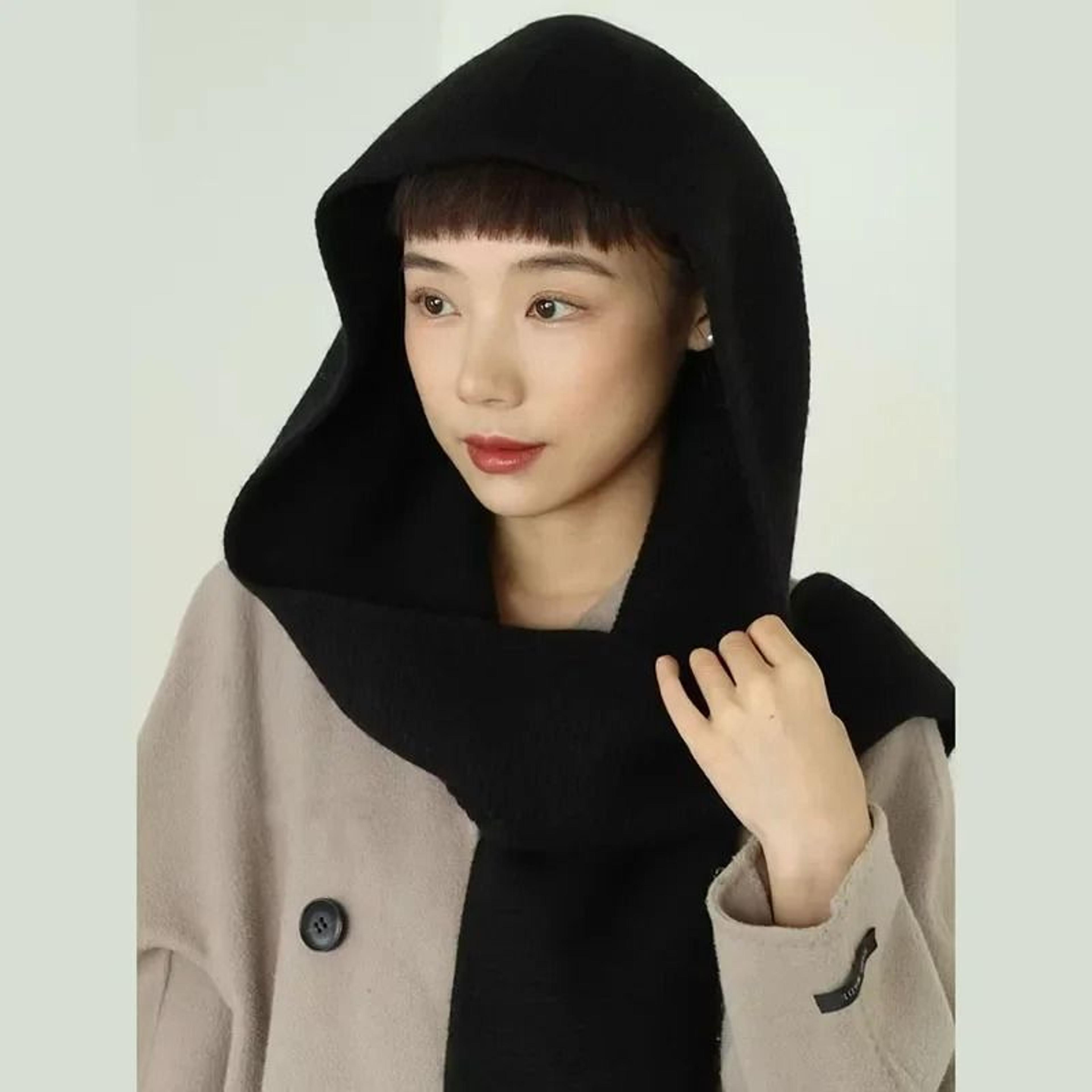 100 Pure Wool Oversize Sophie Scarf And Balaclava Hood 7