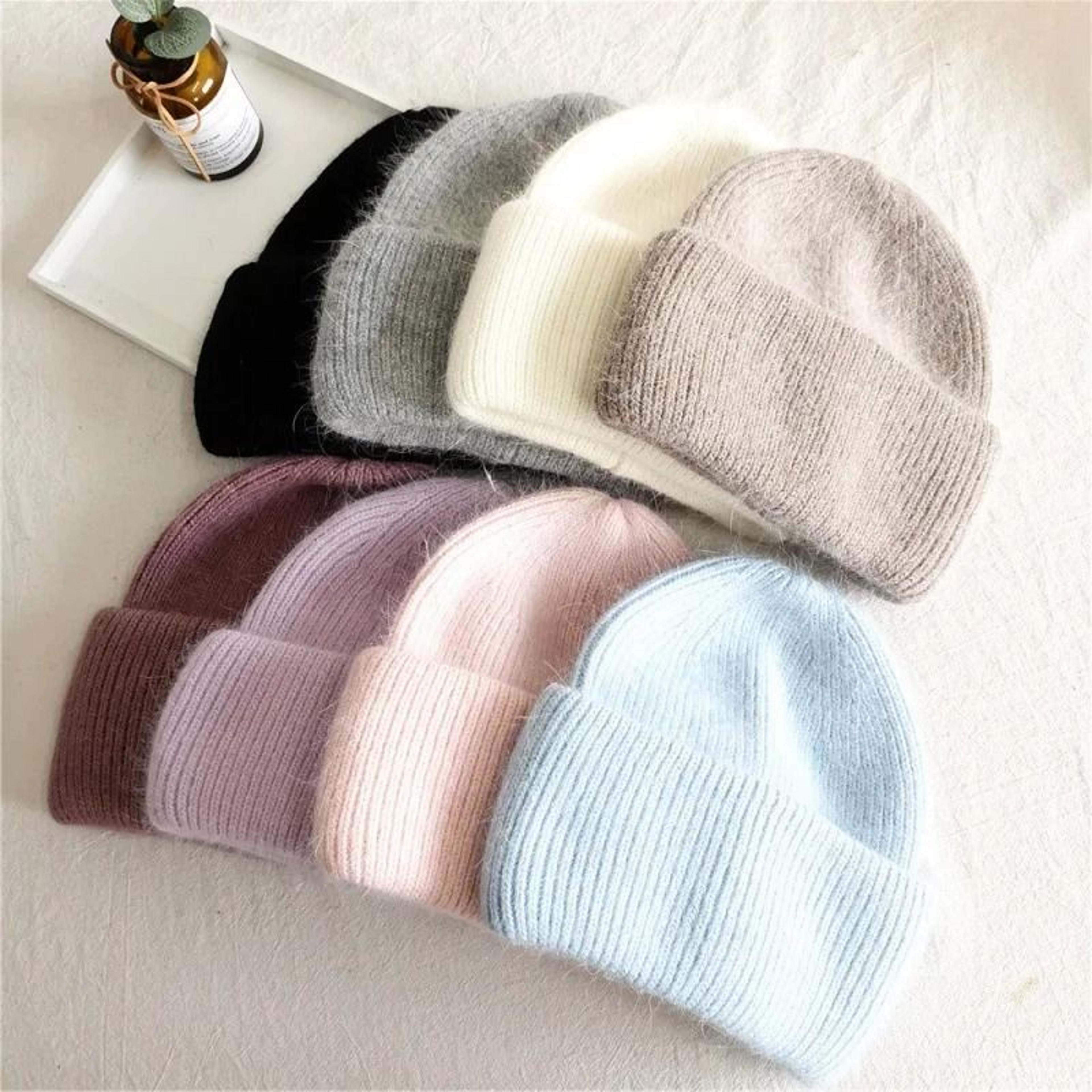 Womens Premium Rabbit Fur Blend Thermal Beanie 4