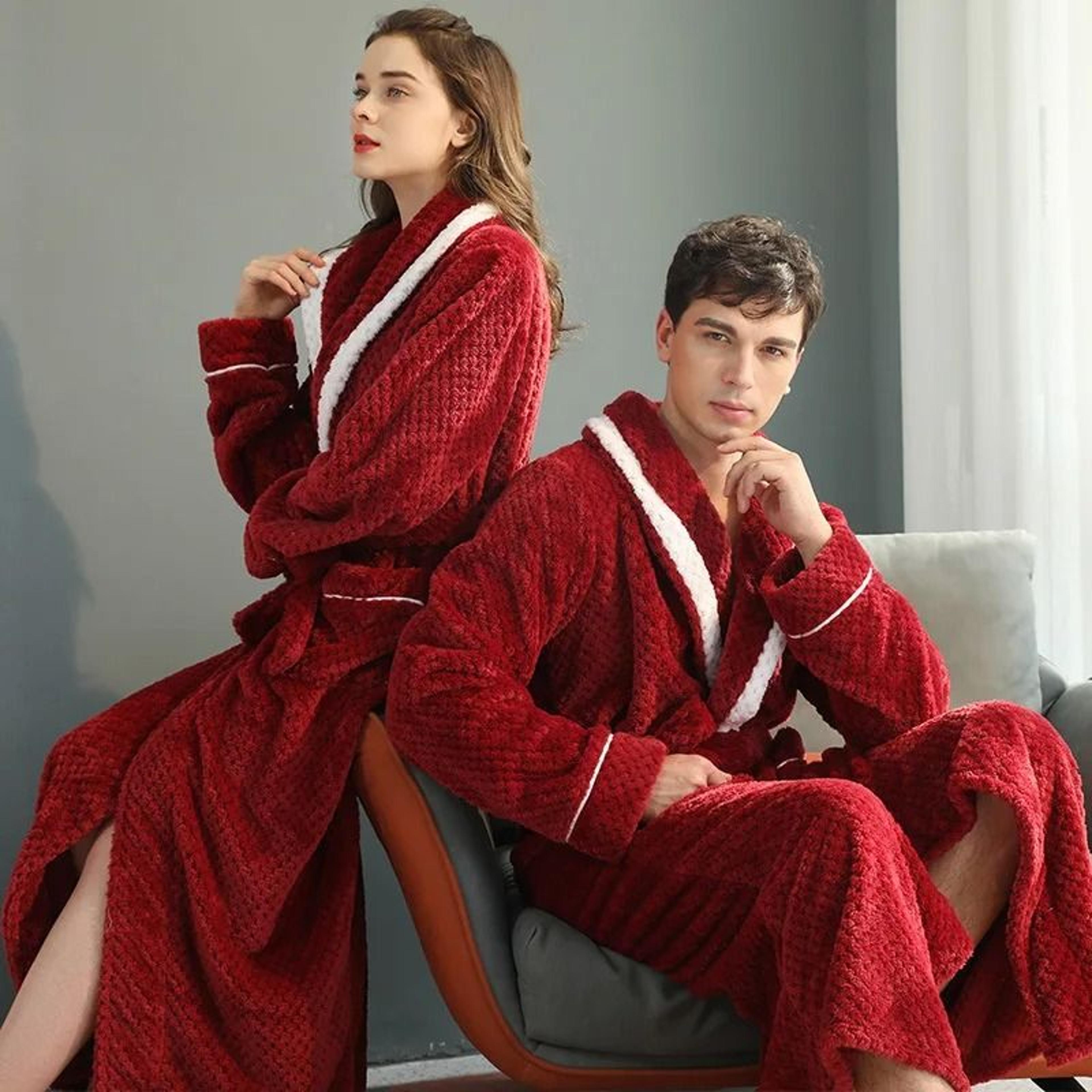 Winter Lovers Thickened Flannel Robe Set 3