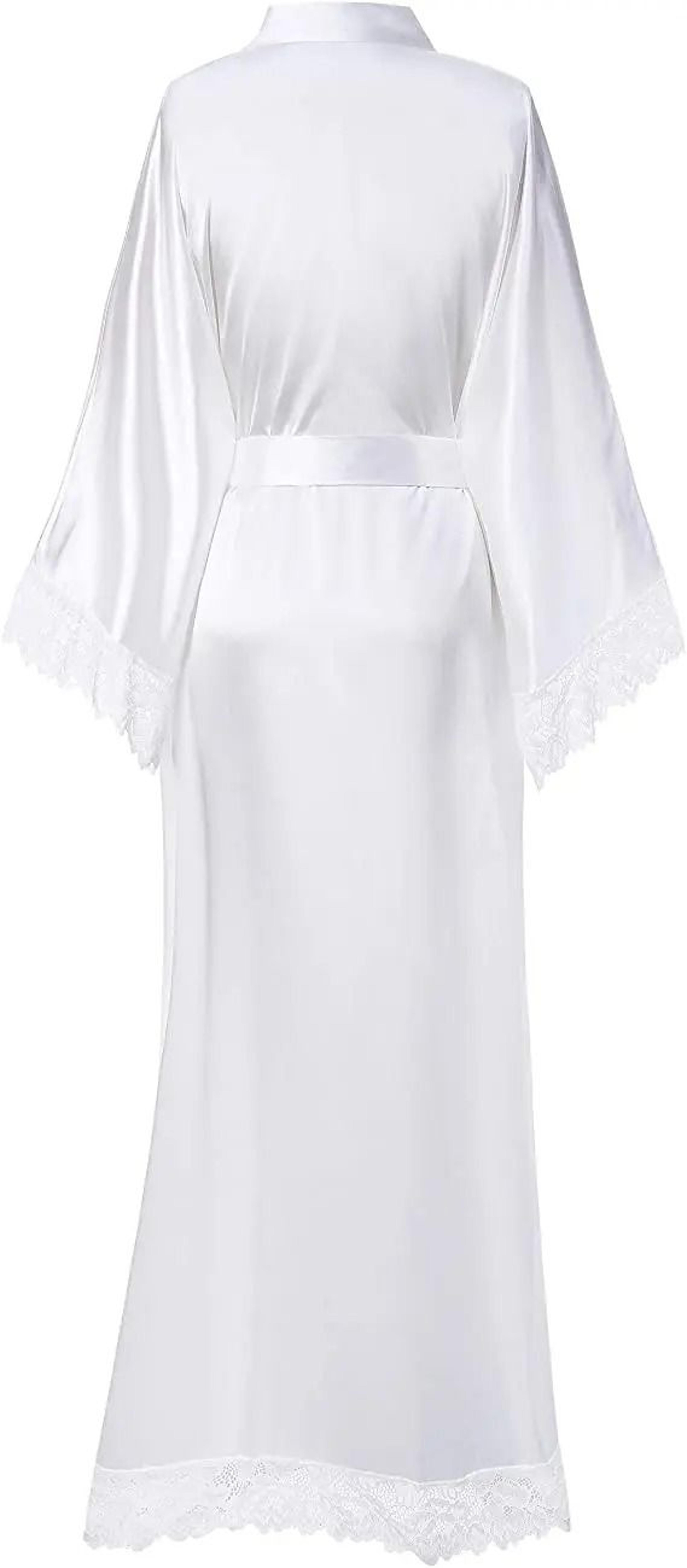 Silky Satin Lace Wedding Robe  Elegant Bridal  Bridesmaid Sleepwear 4