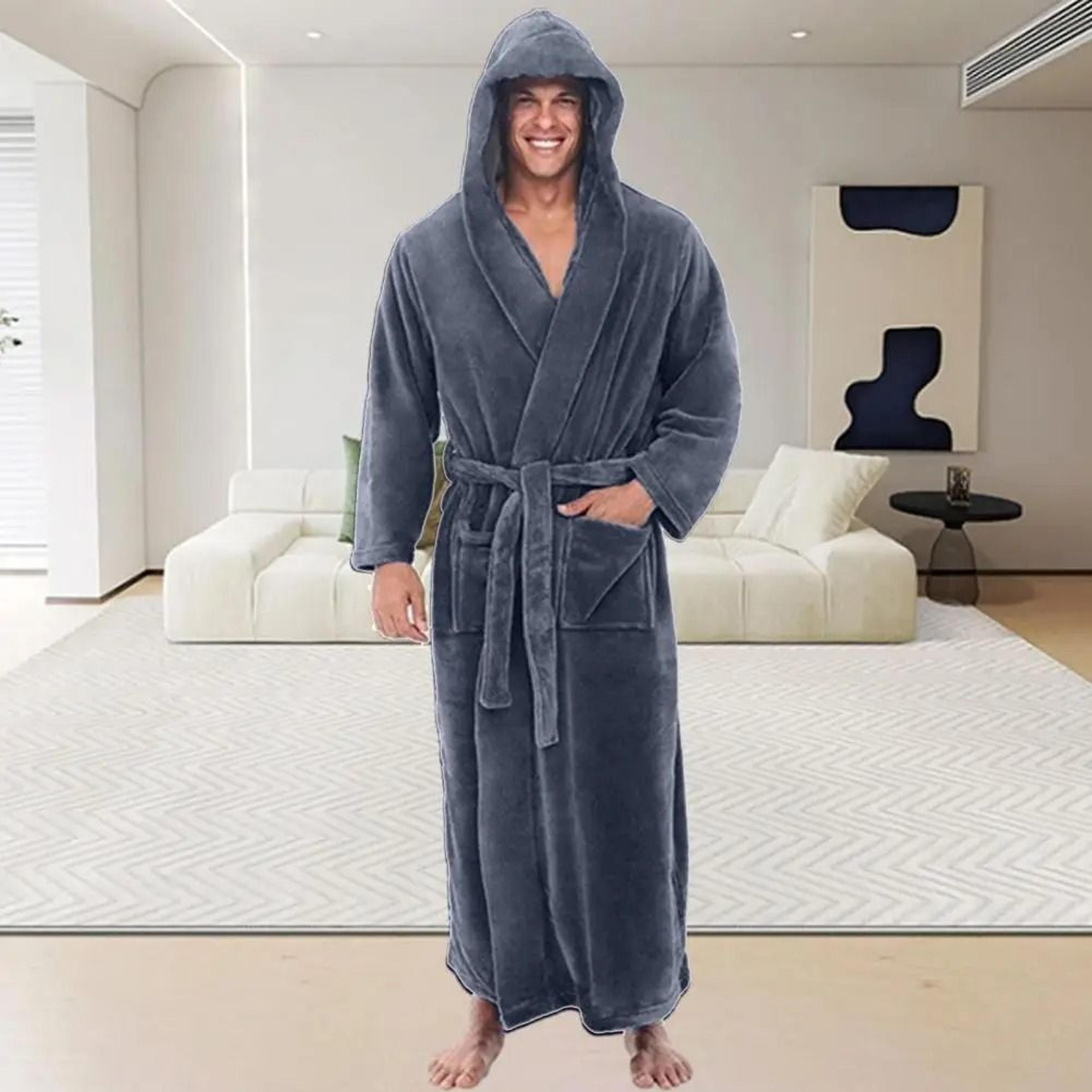 UltraSoft Plush Hooded Bathrobe  FullLength Fluffy Winter Loungewear 1