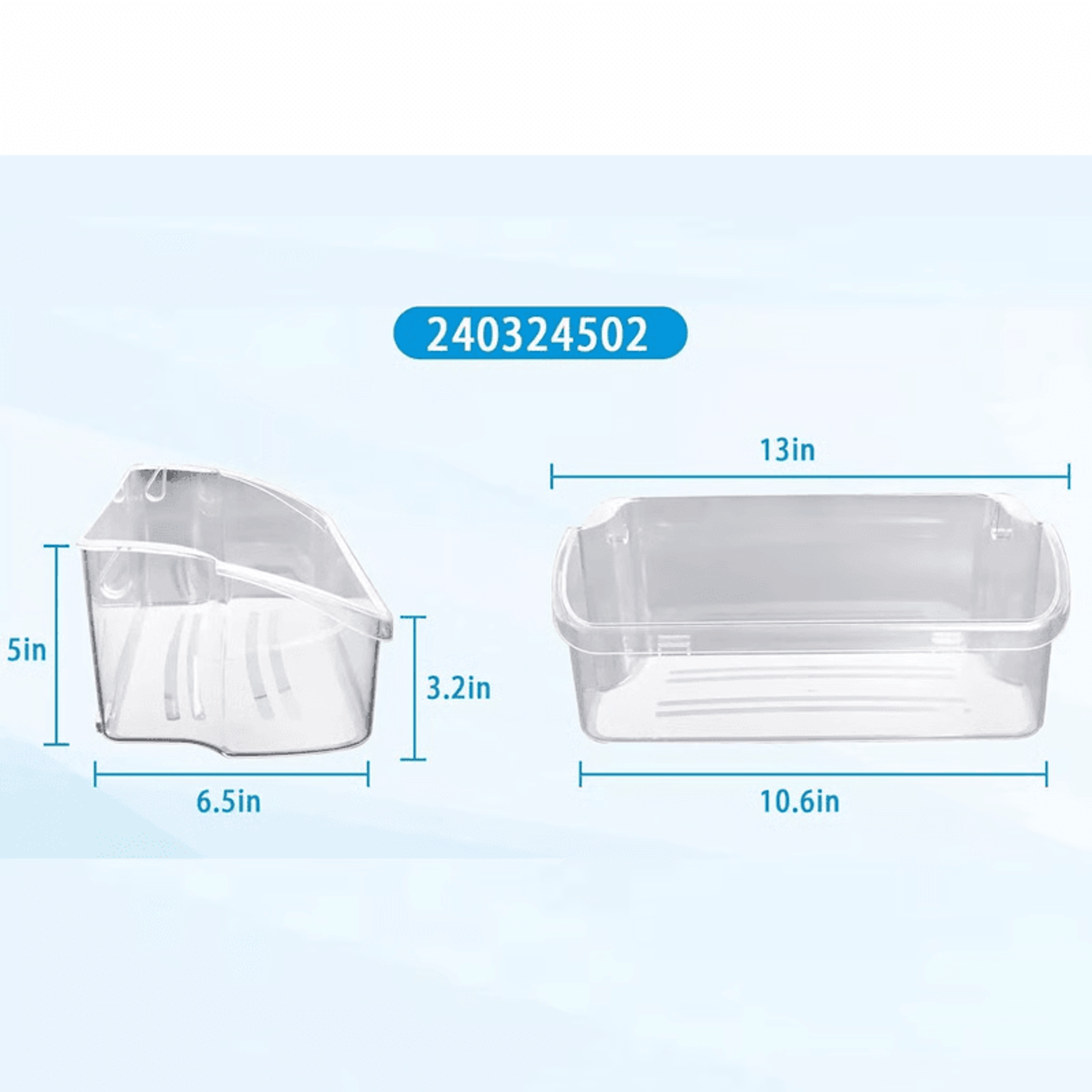 Frigidaire Refrigerator Door Shelf Bin Replacement  Durable Clear Plastic 1